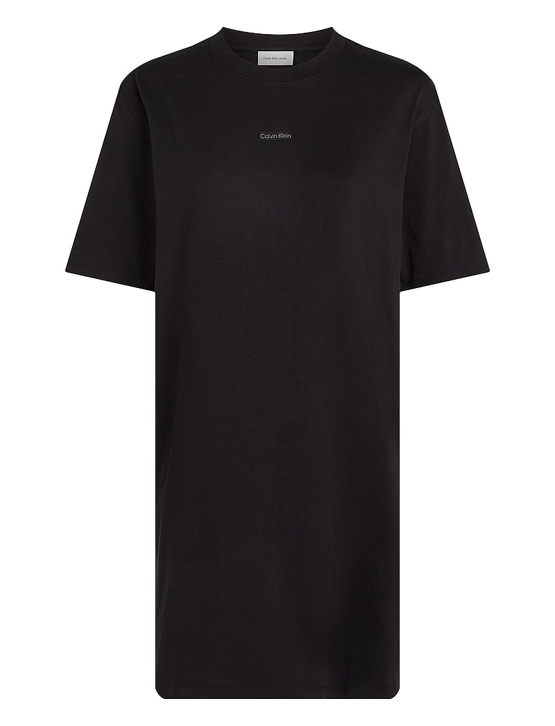 Calvin Klein Jeans - PLACED INST TEE DRESS - t-shirt-kleider - ck black - 1