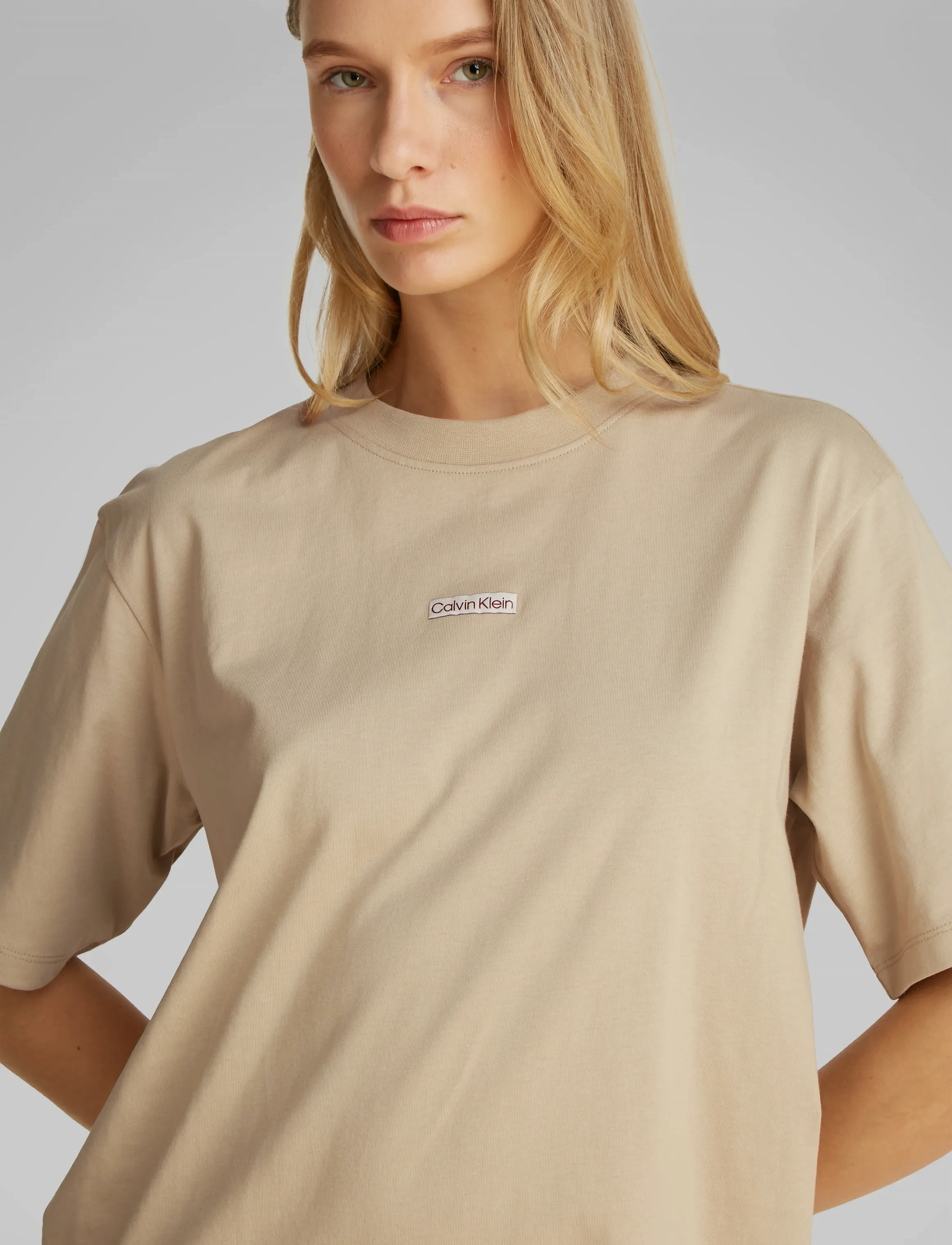 Calvin Klein Jeans - PLACED INST TEE DRESS - white pepper - 4