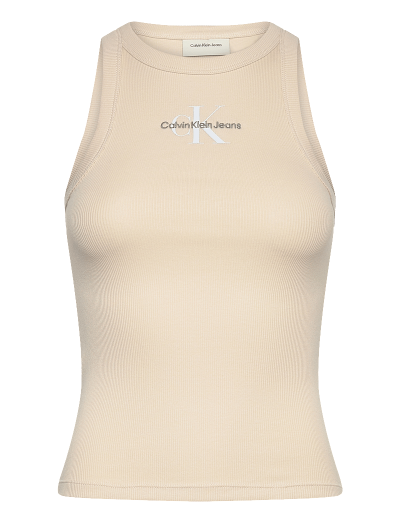 Calvin Klein Jeans - MONOLOGO RIB TANK TOP - tanktops - brazilian sand - 1