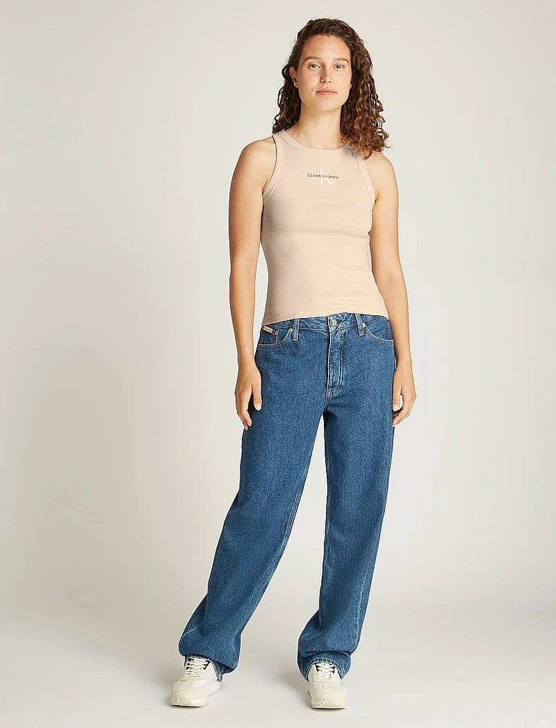 Calvin Klein Jeans - MONOLOGO RIB TANK TOP - tanktops - brazilian sand - 4
