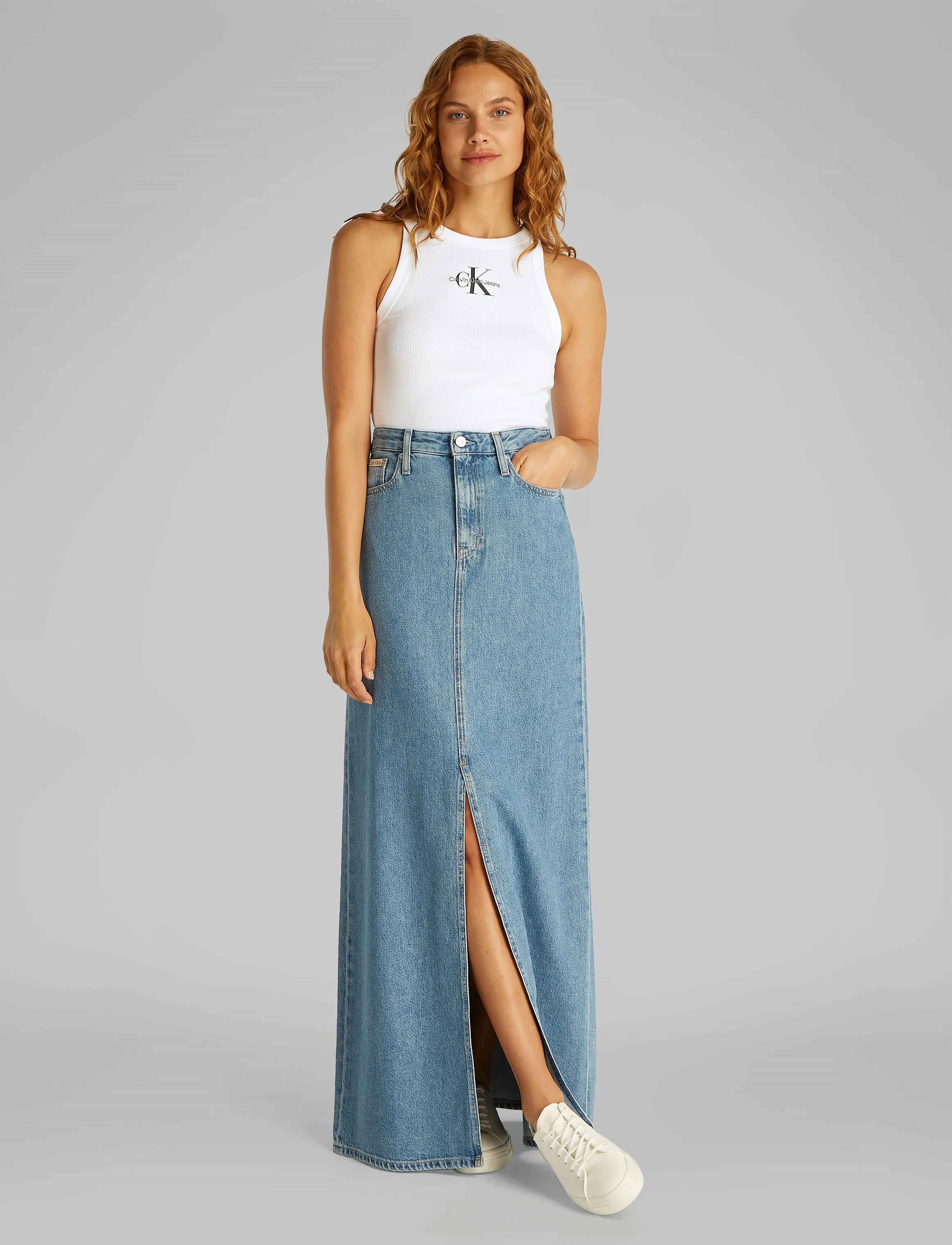 Calvin Klein Jeans - MONOLOGO RIB TANK TOP - brilliant white - 5