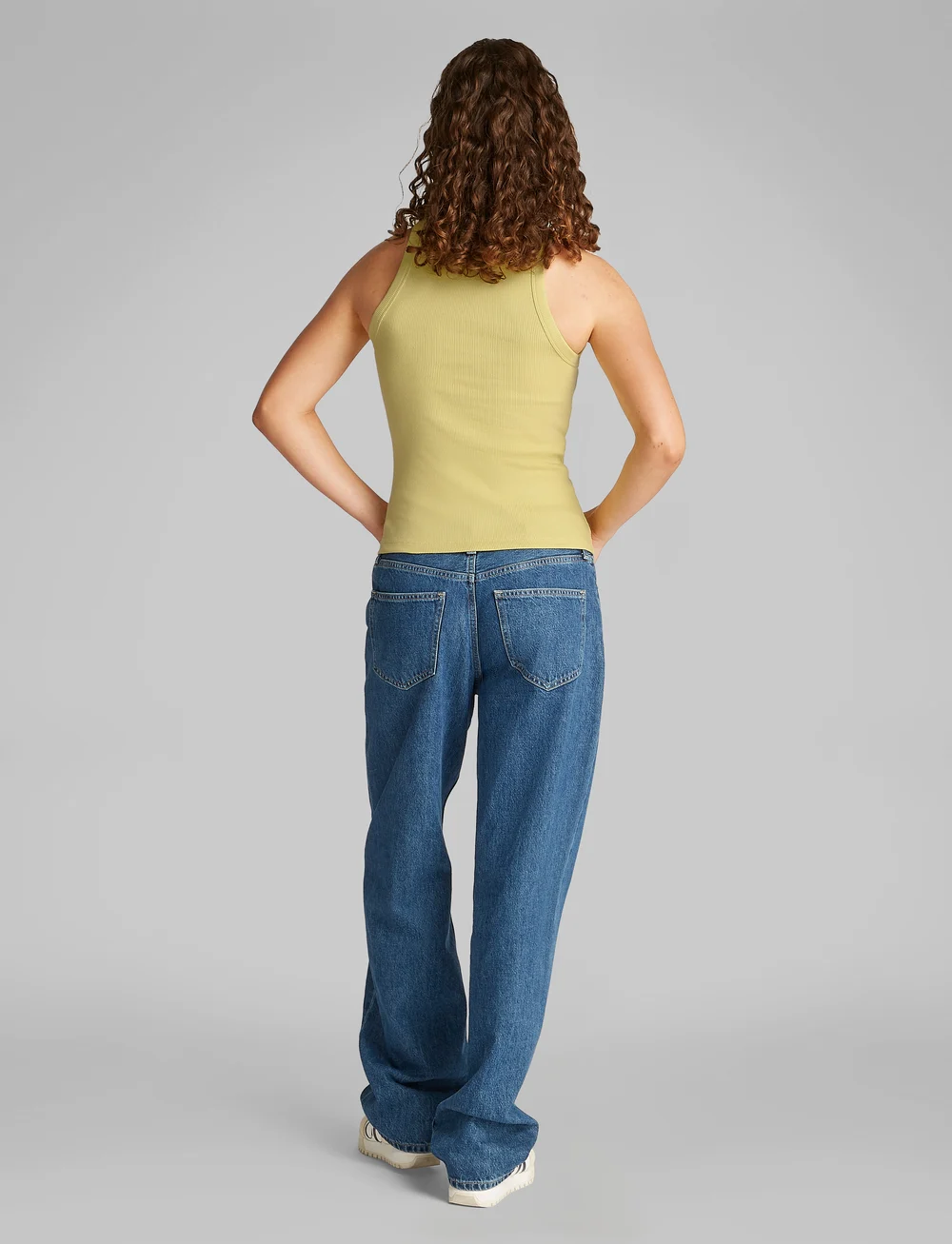 Calvin Klein Jeans - MONOLOGO RIB TANK TOP - linnen - muted lime - 2