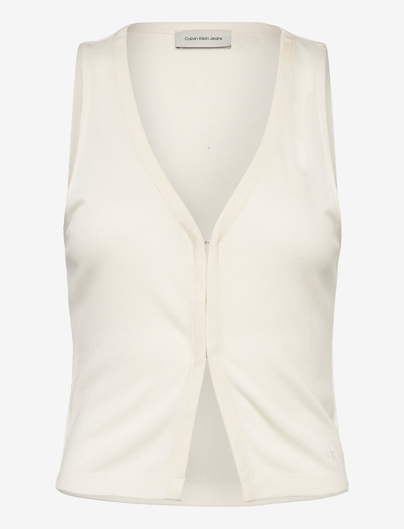 Calvin Klein Jeans - SOFT TOUCH SLEEVELESS CARDIGAN - Ärmellose tops - tofu - 1