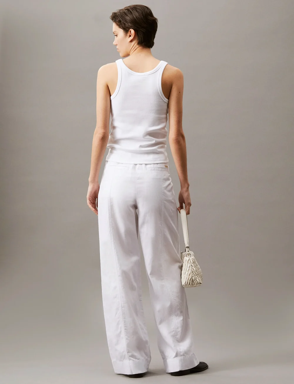 Calvin Klein Jeans - SOFT LINEN PANT - linnebyxor - brilliant white - 3