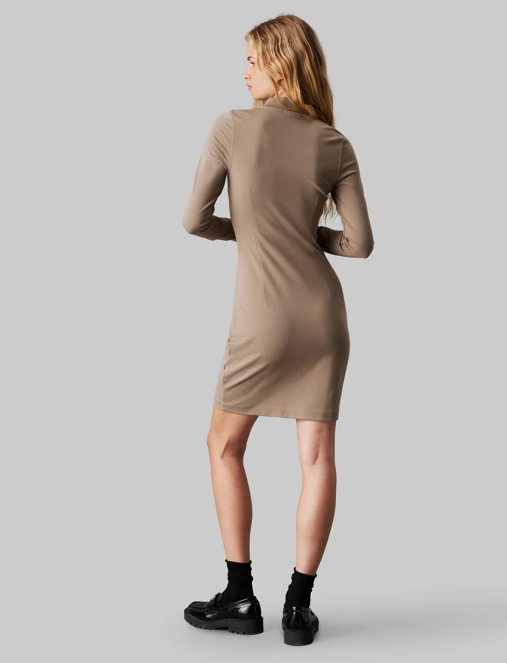 Calvin Klein Jeans - LOGO ELASTIC MILANO DRESS - bodycon dresses - brindle - 4