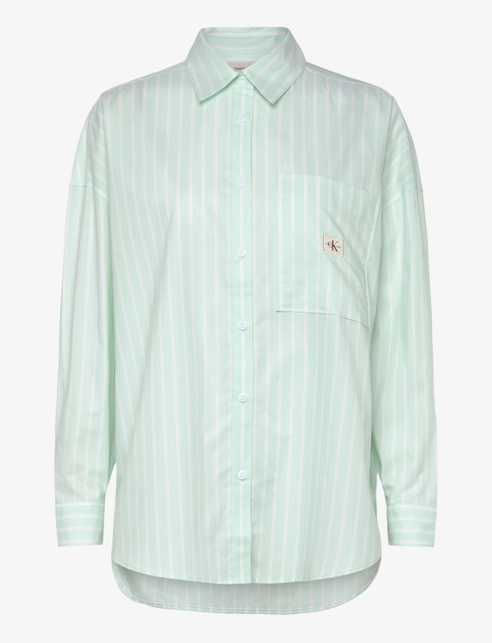 Calvin Klein Jeans - SUMMER POPLIN OVERSIZED SHIRT - långärmade skjortor - moonlight jade stripe - 1