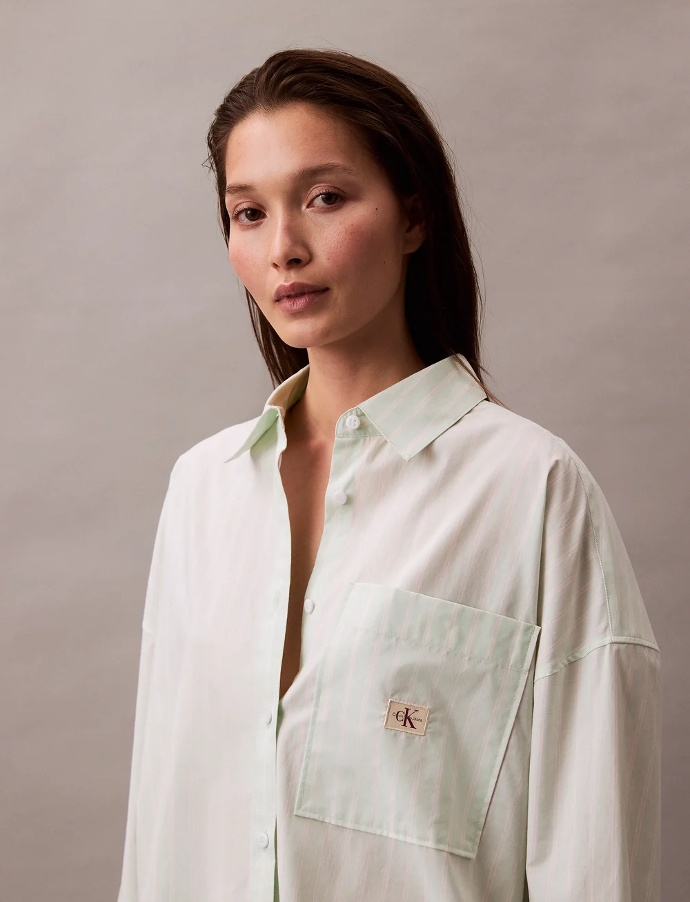 Calvin Klein Jeans - SUMMER POPLIN OVERSIZED SHIRT - långärmade skjortor - moonlight jade stripe - 3