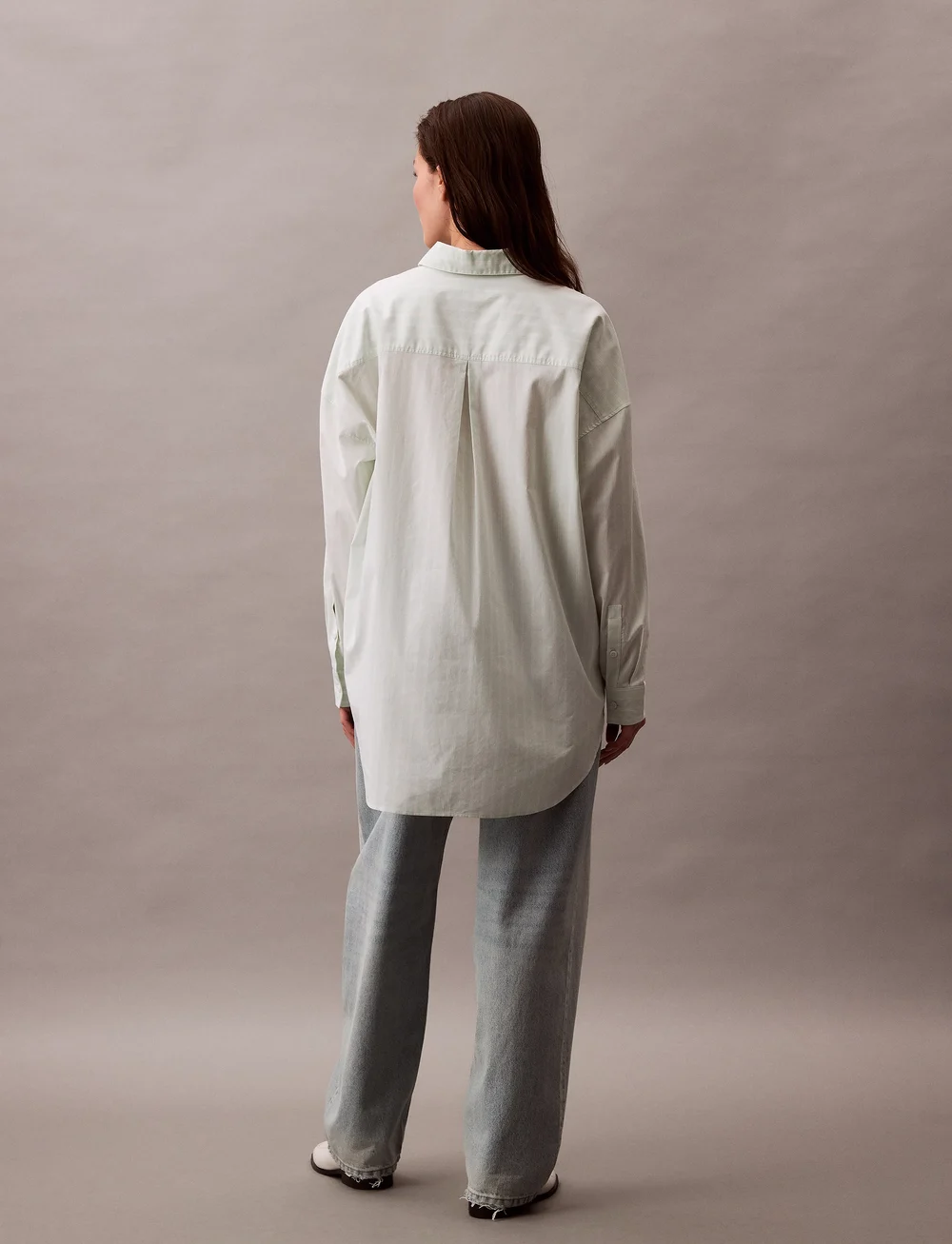 Calvin Klein Jeans - SUMMER POPLIN OVERSIZED SHIRT - långärmade skjortor - moonlight jade stripe - 5