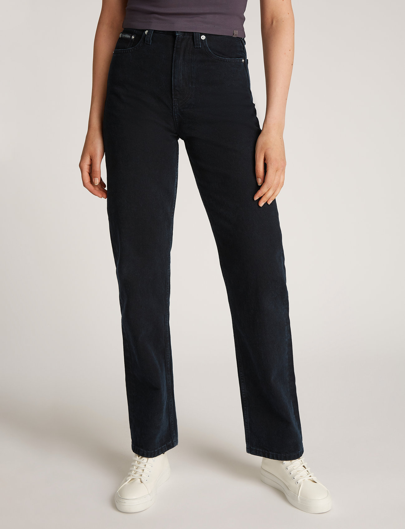 Calvin Klein Jeans - HIGH RISE STRAIGHT - denim dark - 0