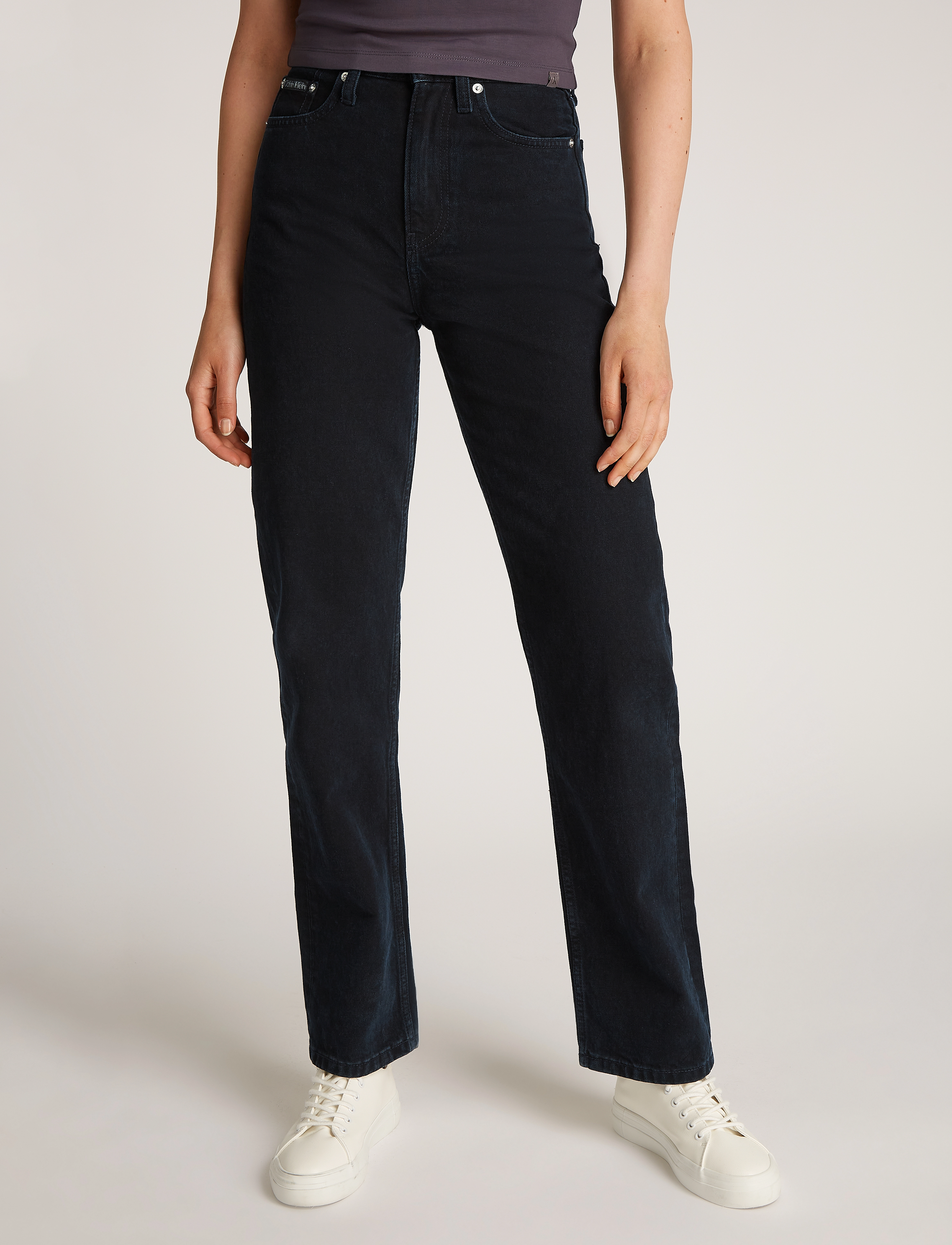 Calvin Klein Jeans HIGH RISE STRAIGHT - Jeans - DENIM DARK / navy