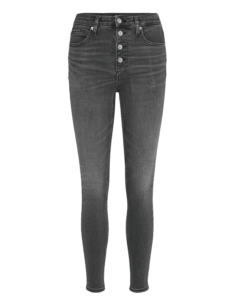 Calvin Klein Jeans - HIGH RISE SUPER SKINNY ANKLE - skinny jeans - denim black - 1