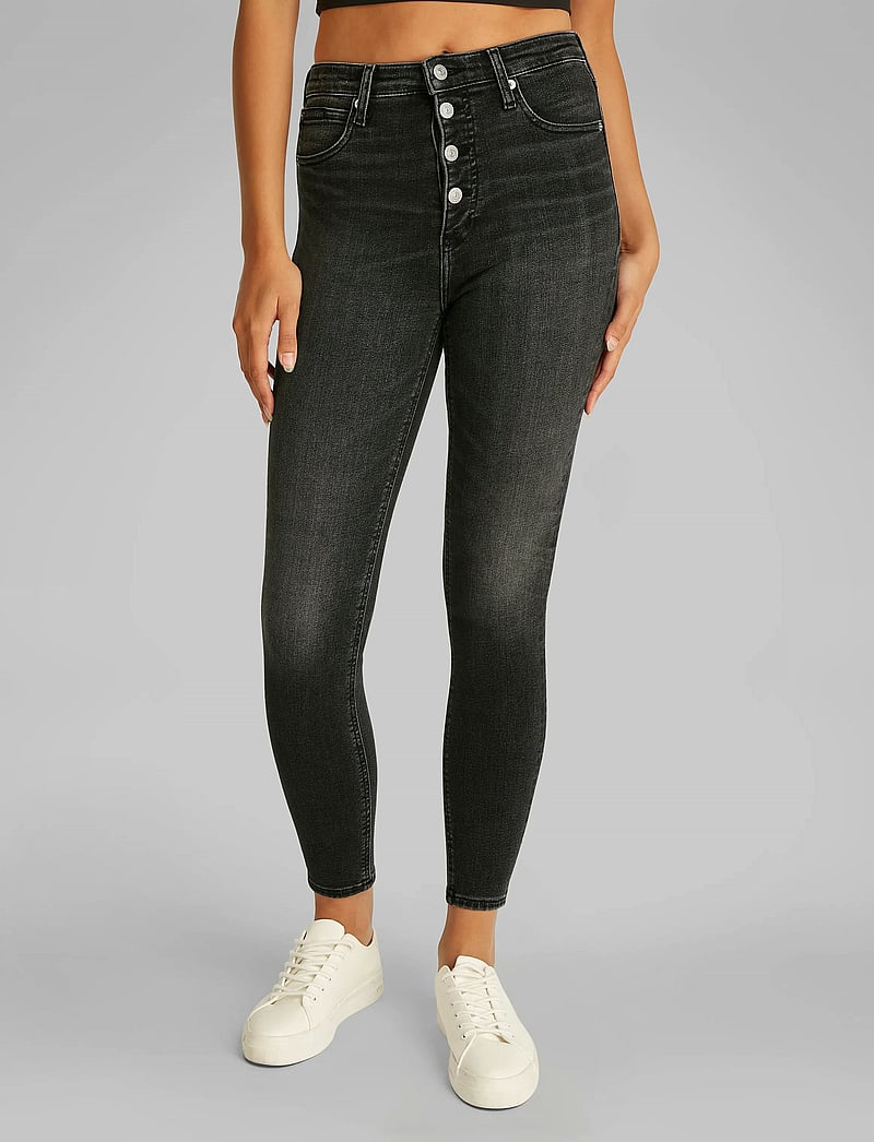 Calvin Klein Jeans - HIGH RISE SUPER SKINNY ANKLE - skinny jeans - denim black - 4