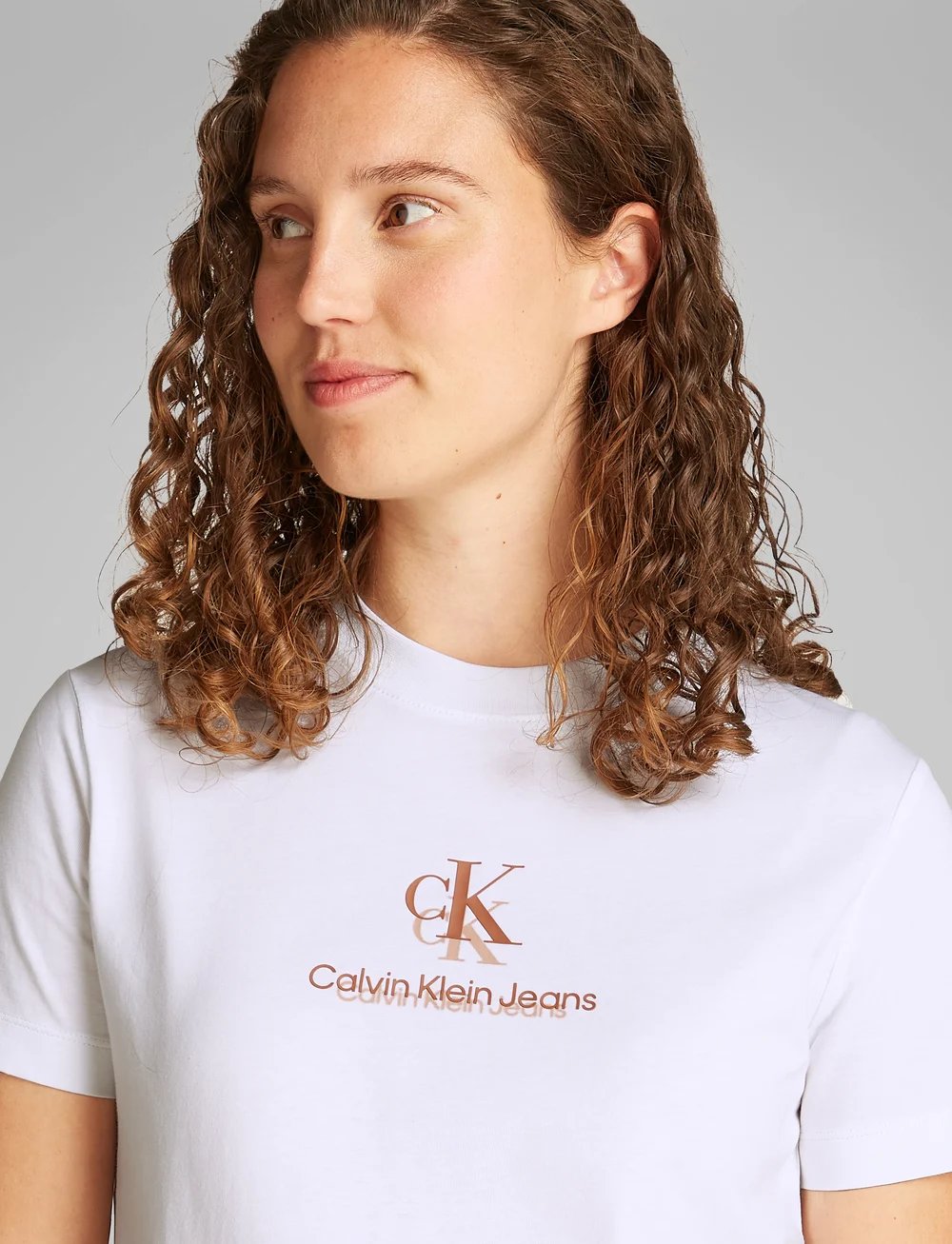 Calvin Klein Jeans - SHADOW GRAPHIC REGULAR TEE - t-shirts - brilliant white - 0