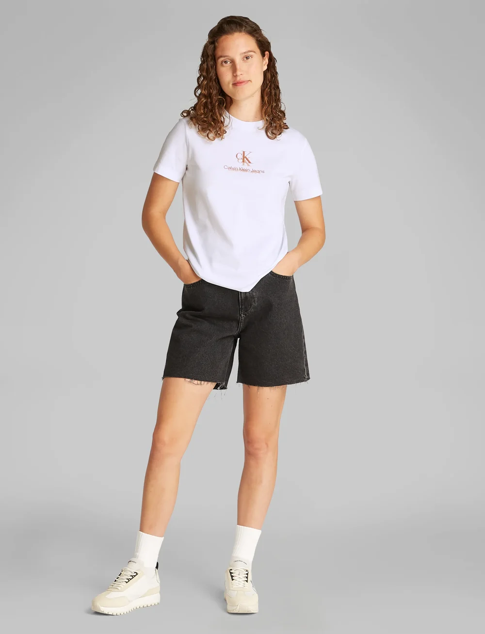 Calvin Klein Jeans - SHADOW GRAPHIC REGULAR TEE - t-shirts - brilliant white - 3