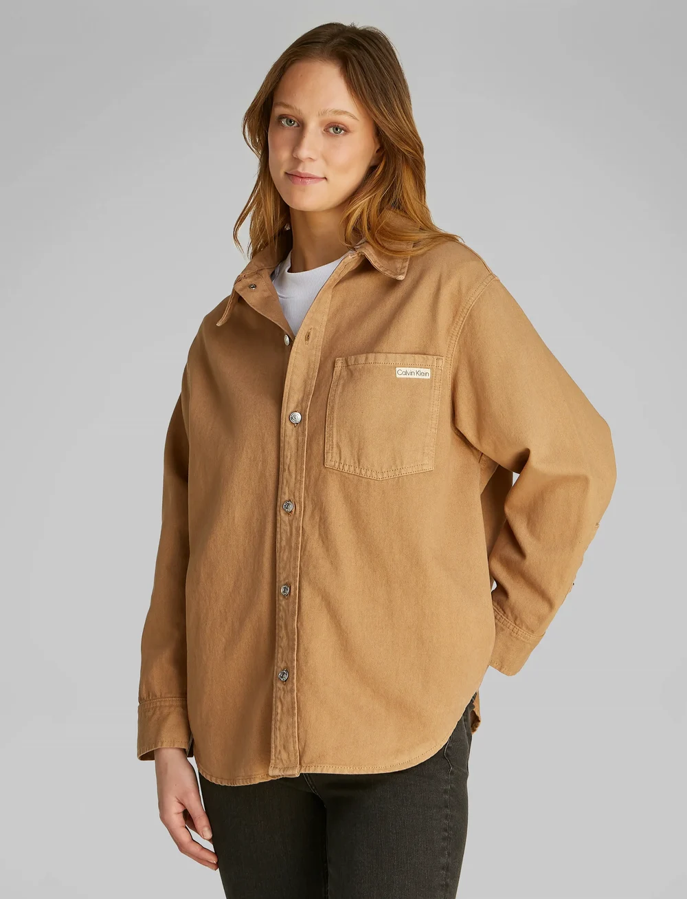 Calvin Klein Jeans - 90s DENIM OVERSHIRT - overshirts - tigers eye - 0