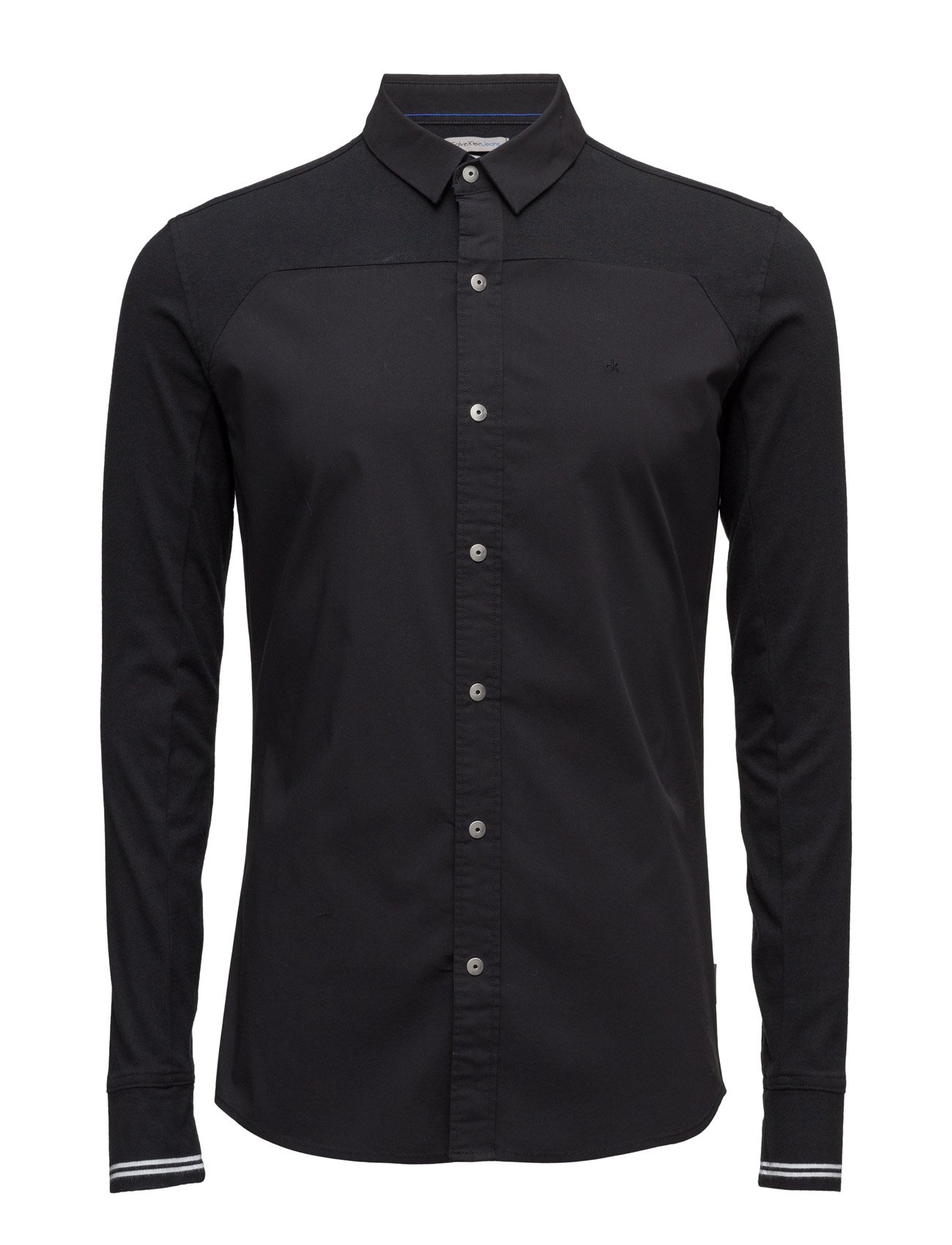 Calvin Klein Jeans - WIRO MIXED MEDIA SOLID SHIRT L/S - ck black solid / ck black - 1