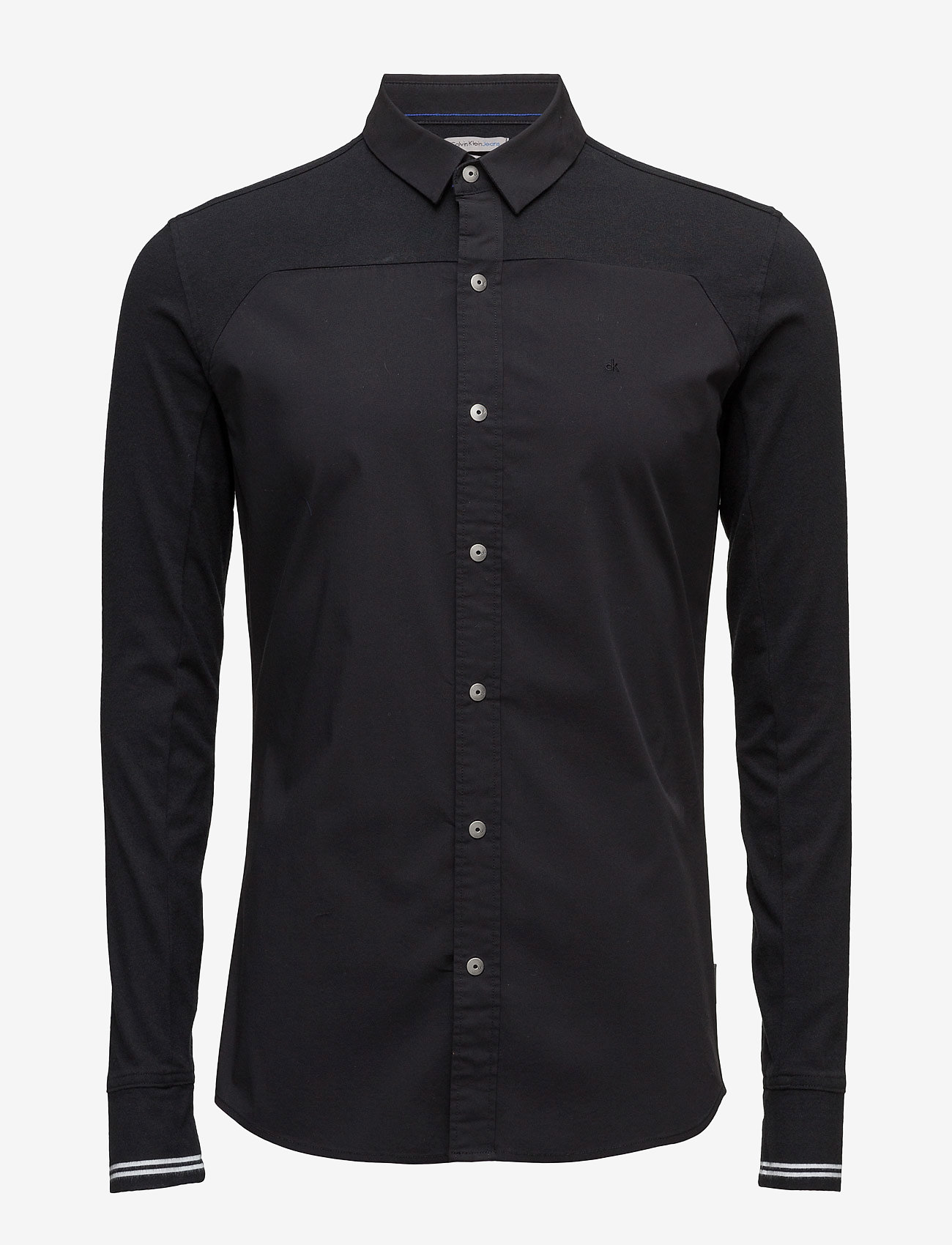 Calvin Klein Jeans - WIRO MIXED MEDIA SOLID SHIRT L/S - ck black solid / ck black - 0
