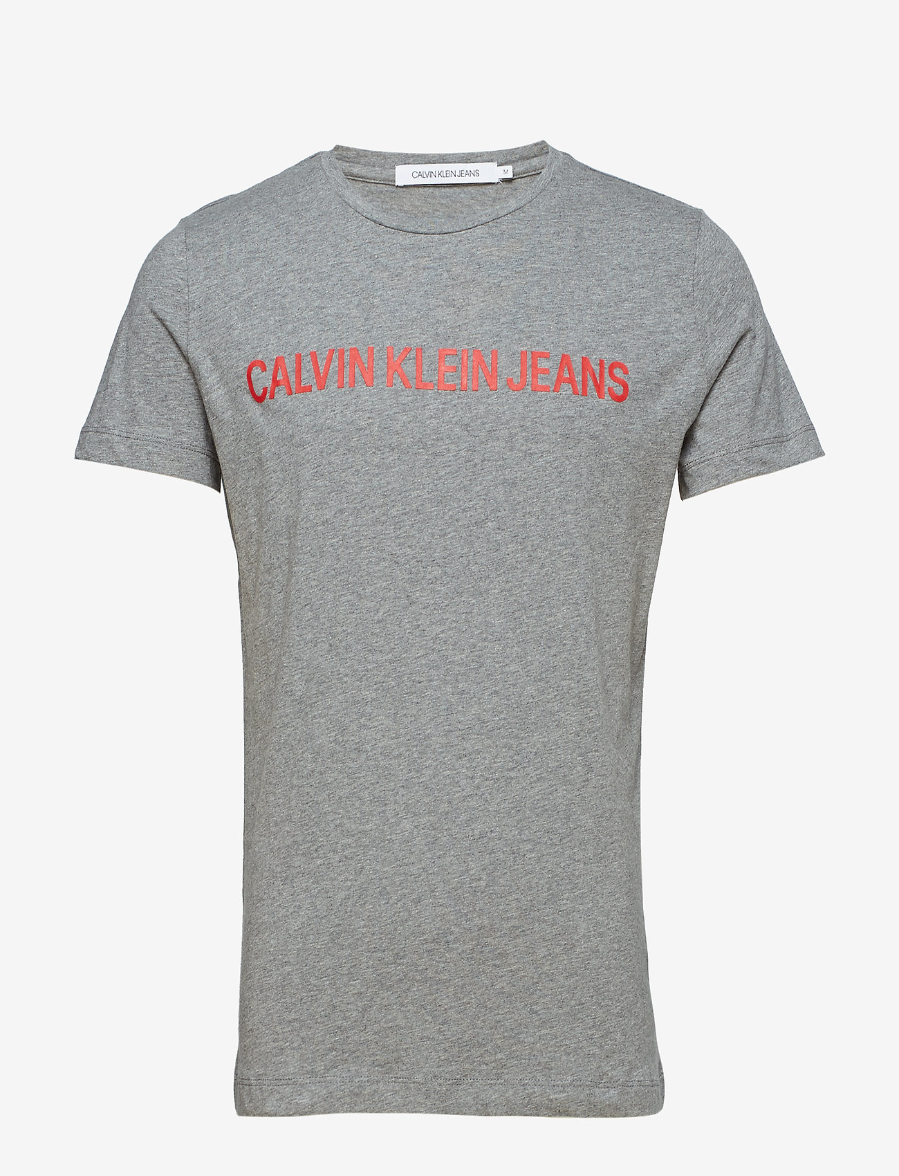 Calvin Klein Jeans - INSTITUTIONAL SLIM LOGO TEE - grey heather / racing red - 0