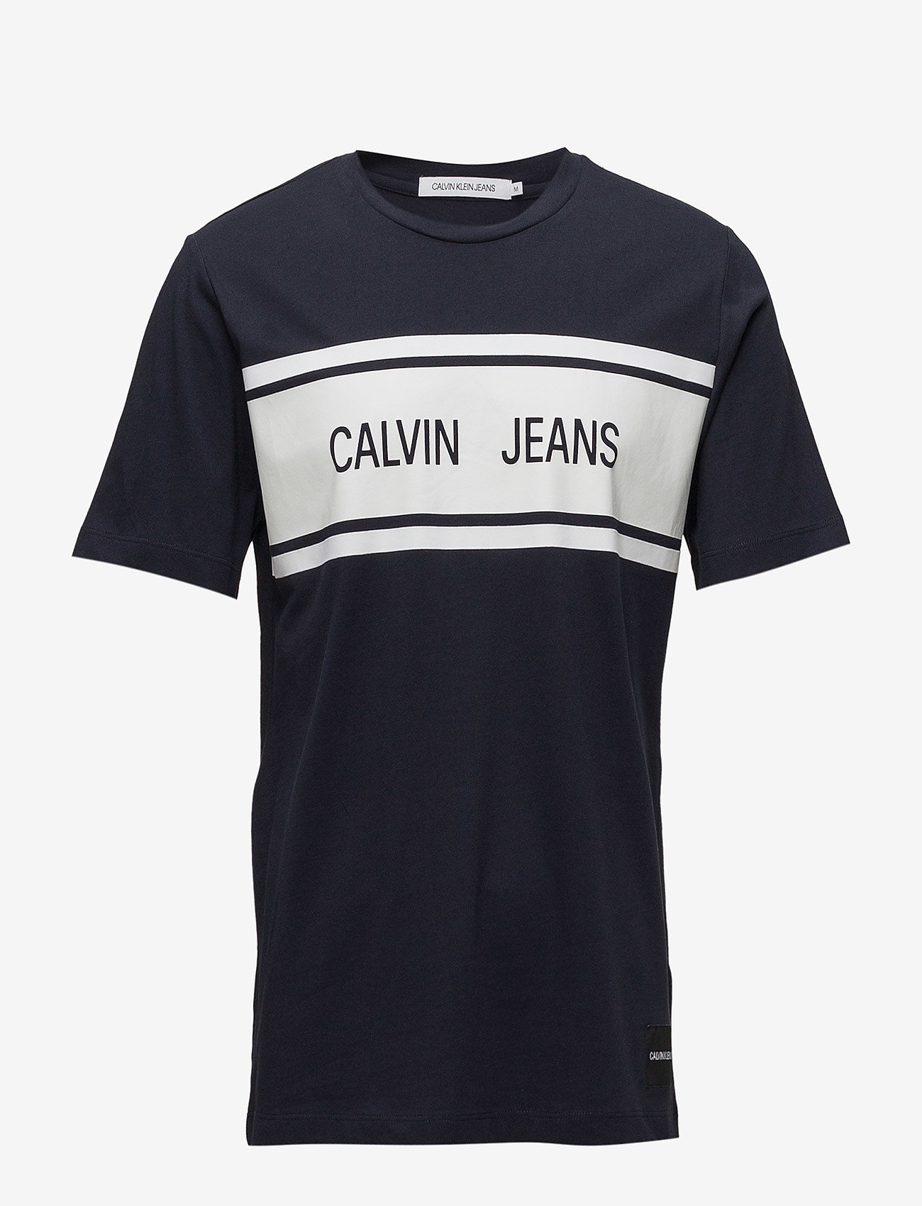 Calvin Klein Jeans - CALVIN JEANS STRIPE REGULAR TEE - night sky/white - 0