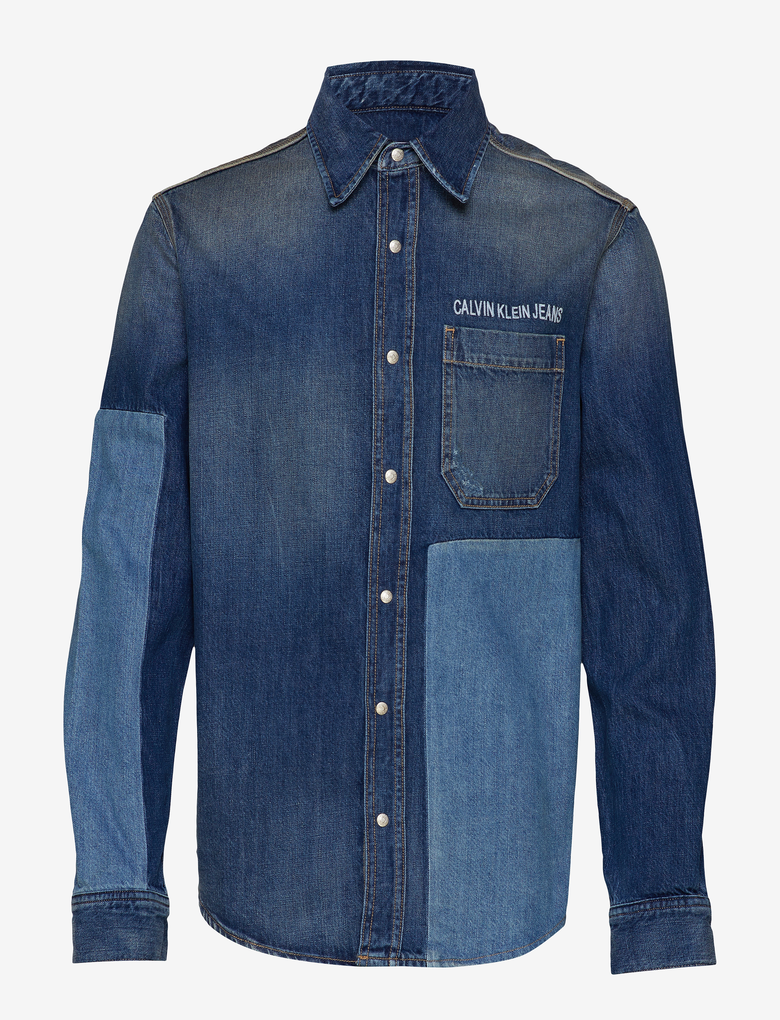 Calvin Klein Jeans - 1 PKT UTILITY SHIRT, - flounder block - 0
