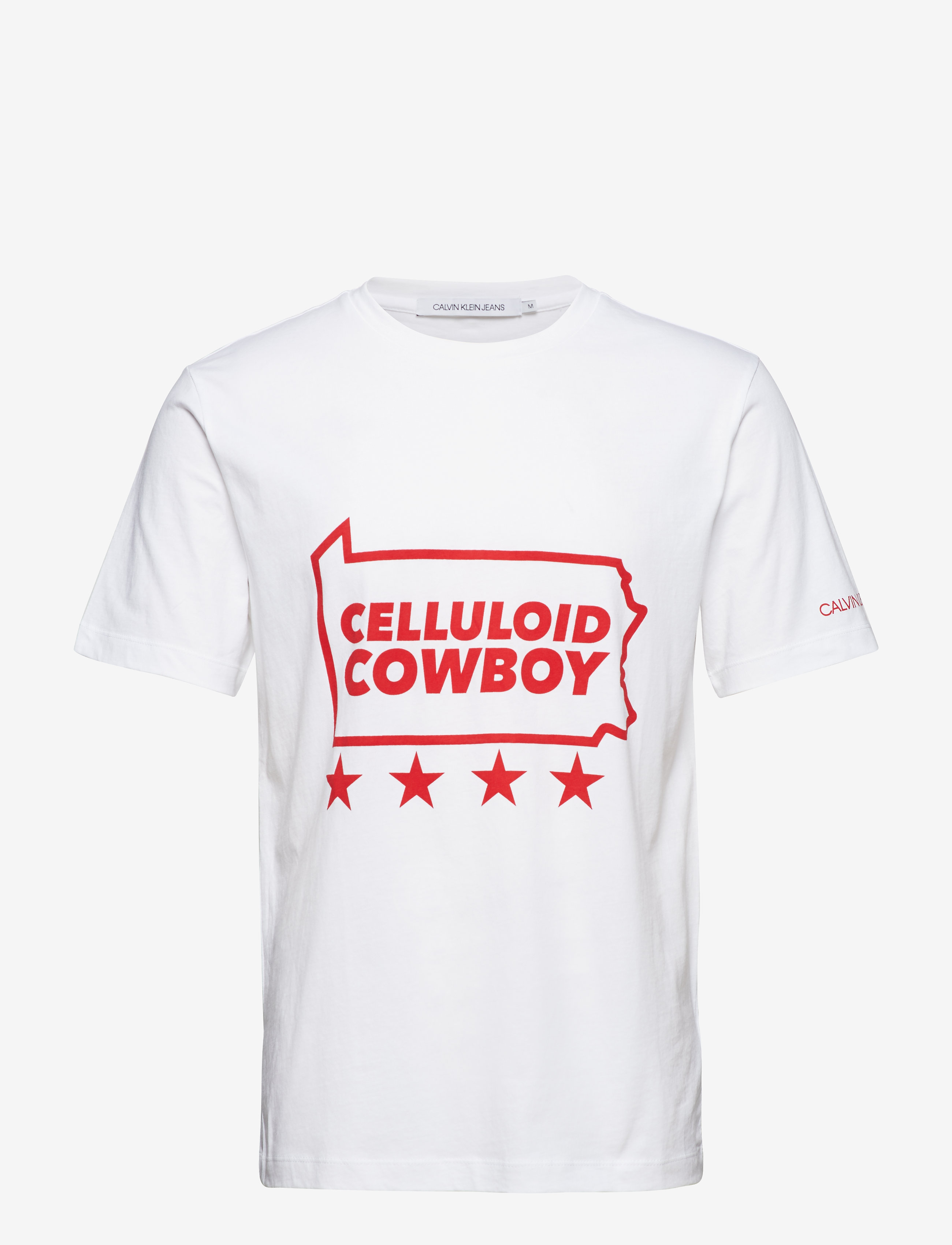 Calvin Klein Jeans - AMERICANA SLOGAN REG SS TEE - bright white - 0