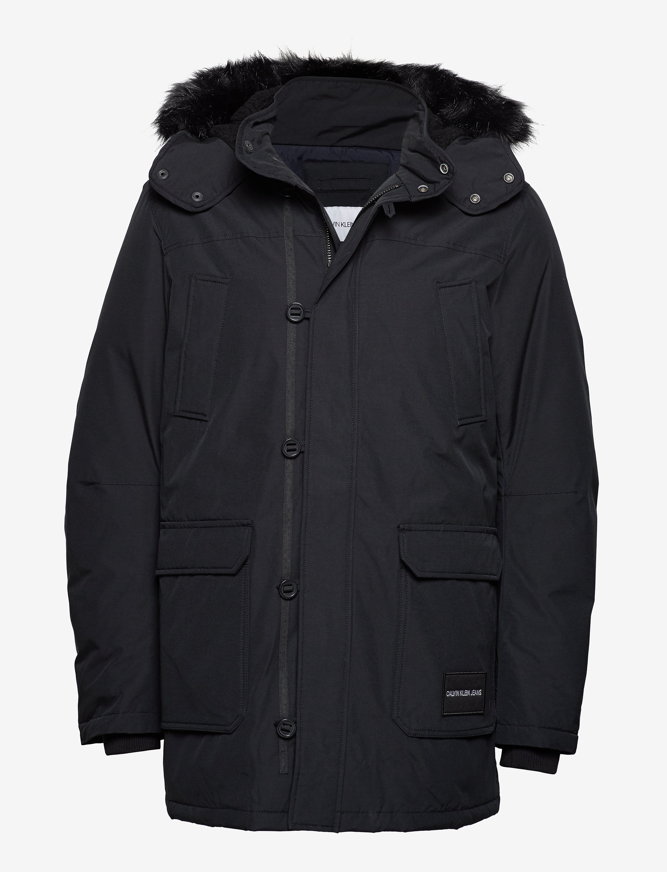 Calvin Klein Jeans - FUR TRIMMED HOODED D - ck black / night sky - 0