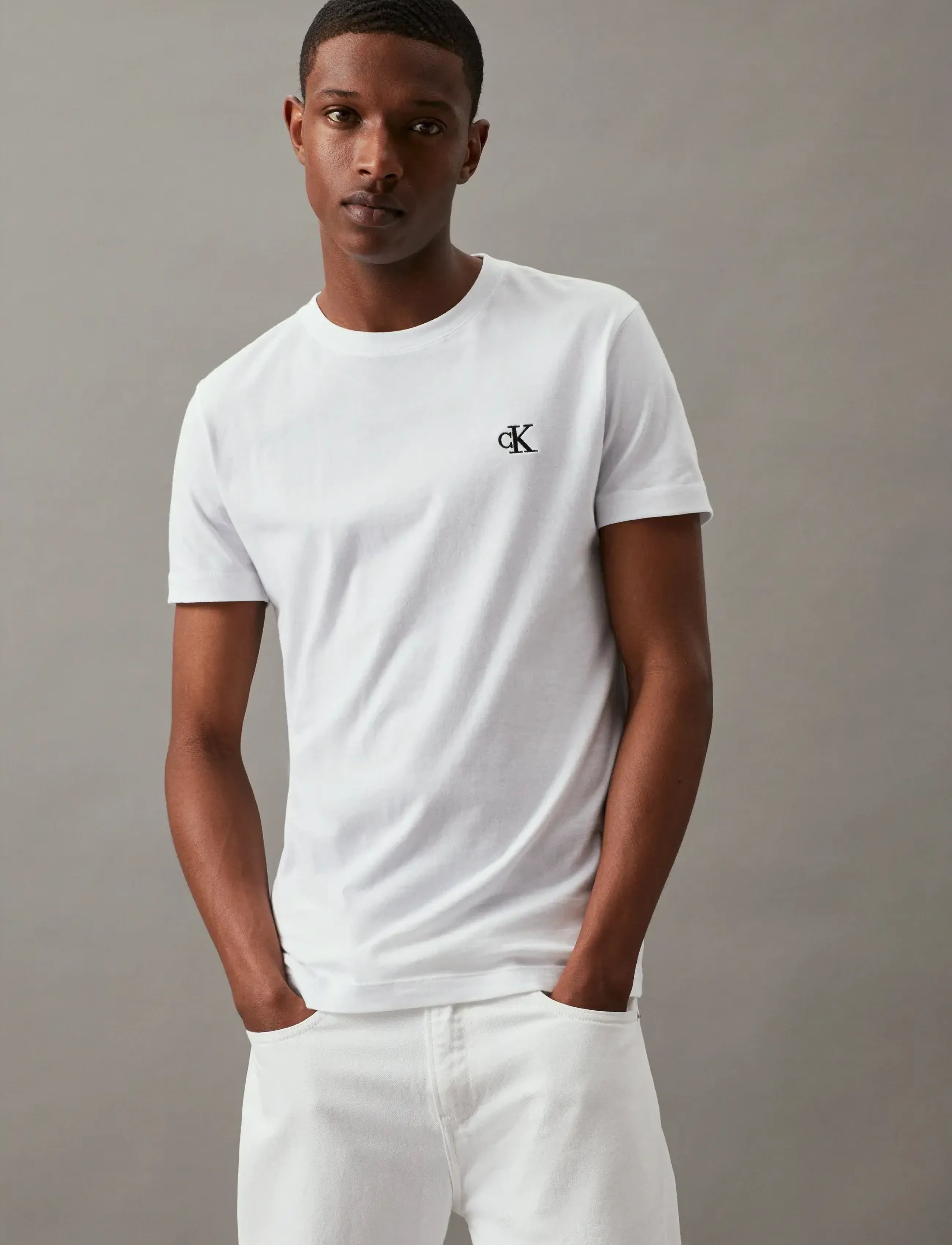 Calvin Klein Jeans - CK ESSENTIAL SLIM TEE - laveste priser - bright white - 3