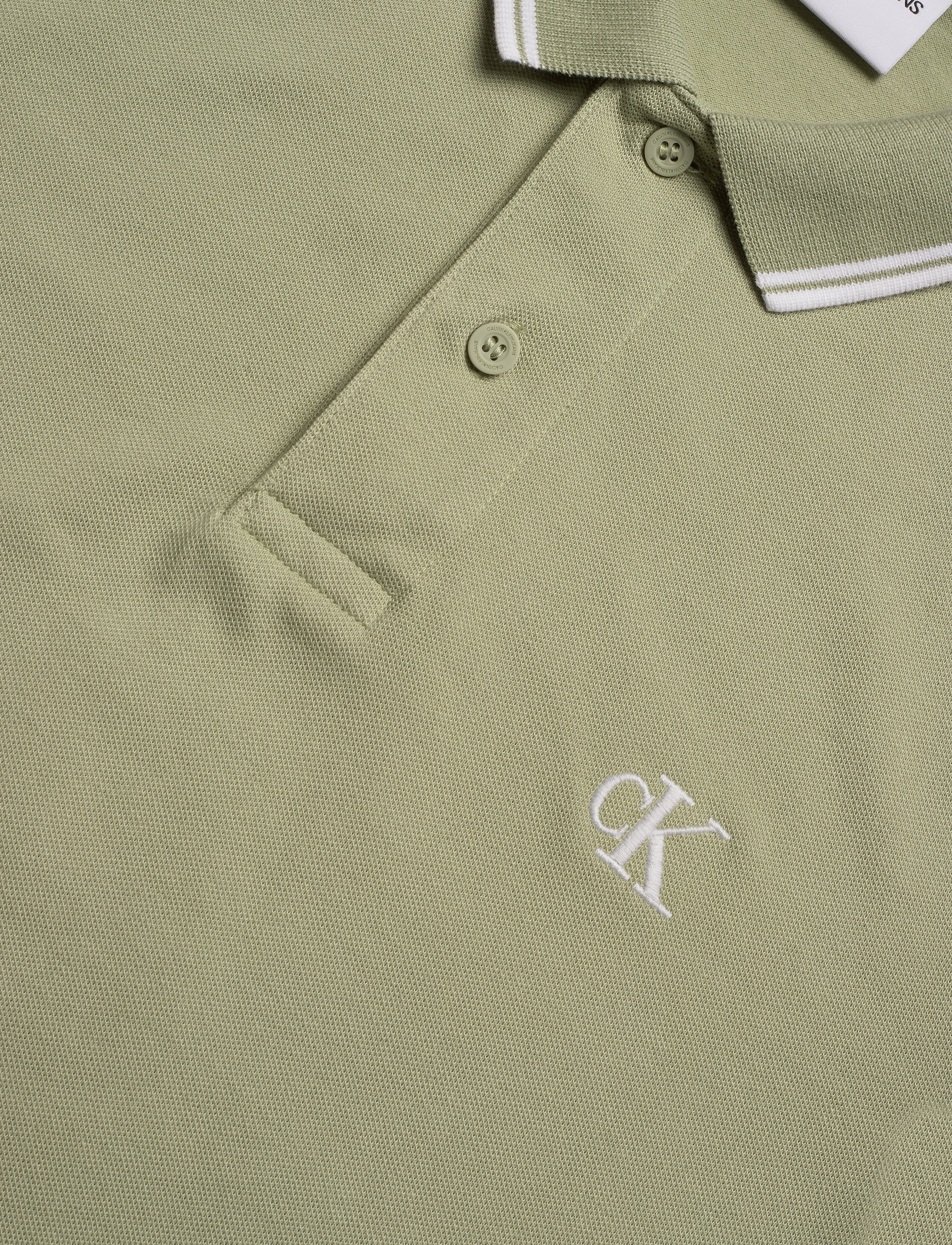 Calvin Klein Jeans - CK ESSENTIAL TIPPING SLIM POLO - earth sage/white - 2