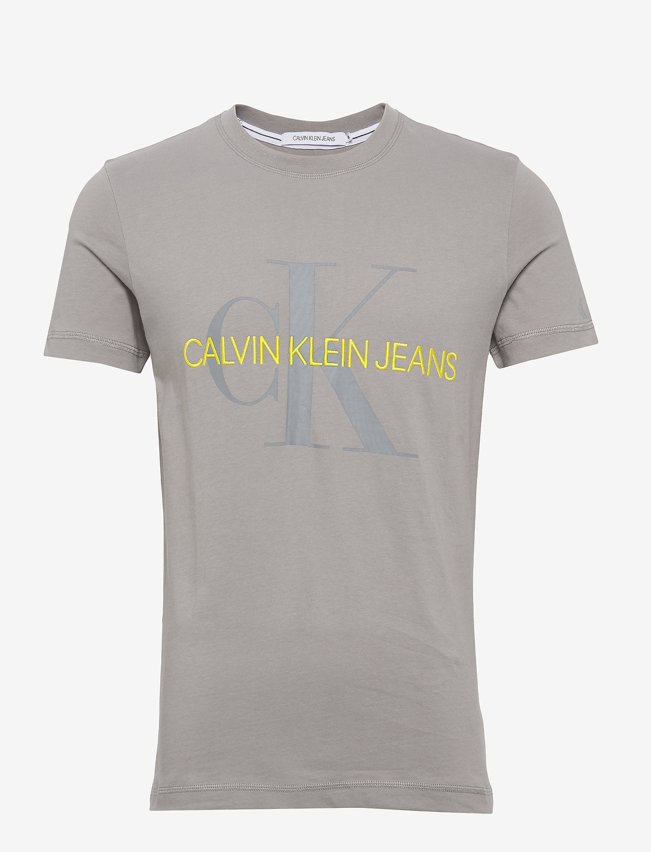 VEGETABLE DYE MONOGRAM SLIM TEE - ANTIQUE GREY