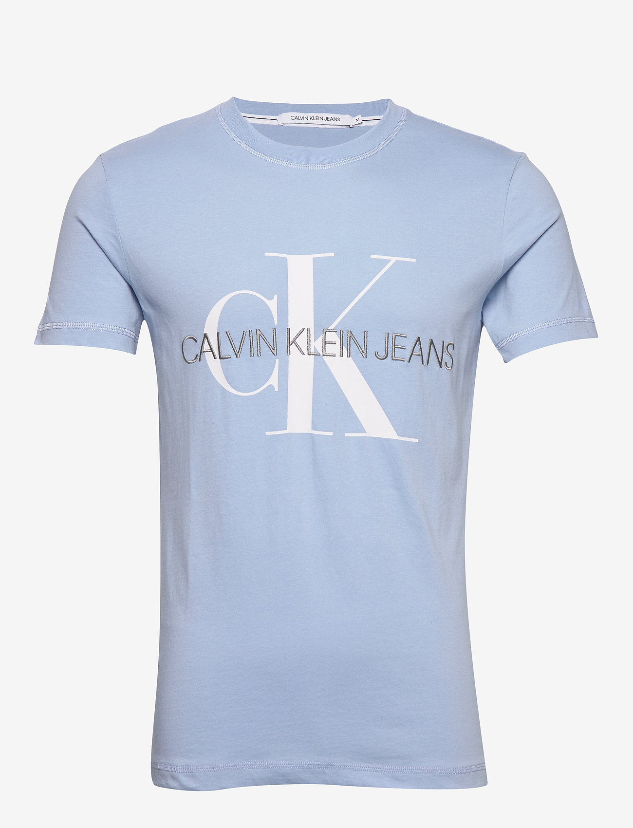 VEGETABLE DYE MONOGRAM SLIM TEE - CHAMBRAY BLUE