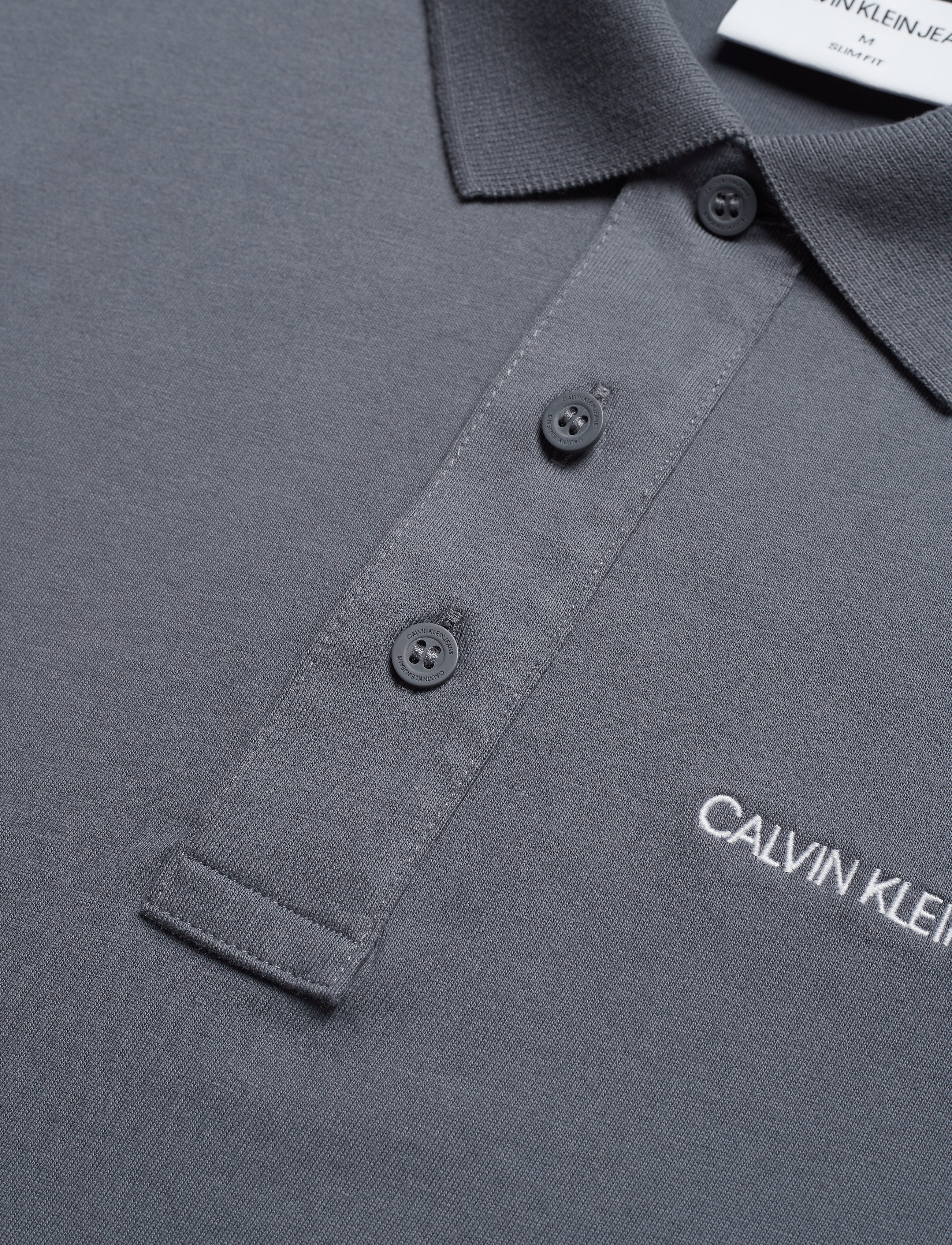 Calvin Klein Jeans - STRETCH INSTITUTIONAL POLO SLIM - abstract grey - 2