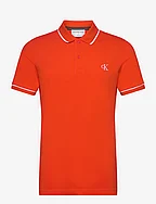TIPPING SLIM POLO - FIERY RED
