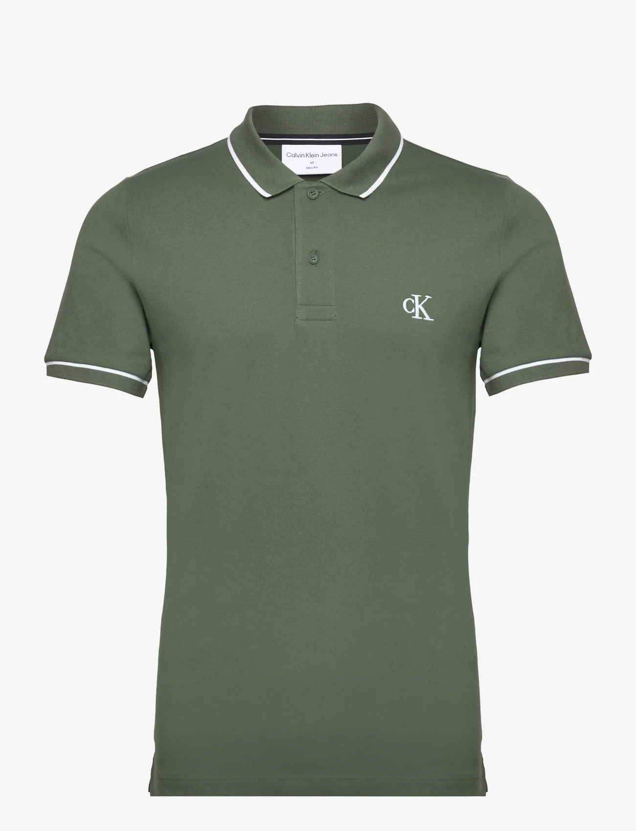 Calvin Klein Jeans - TIPPING SLIM POLO - short-sleeved polos - thyme - 0