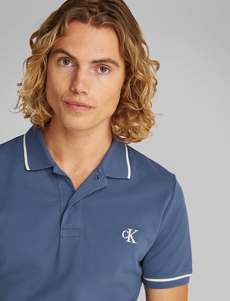 Calvin Klein Jeans - TIPPING POLO - kortärmade pikéer - vintage indigo - 3