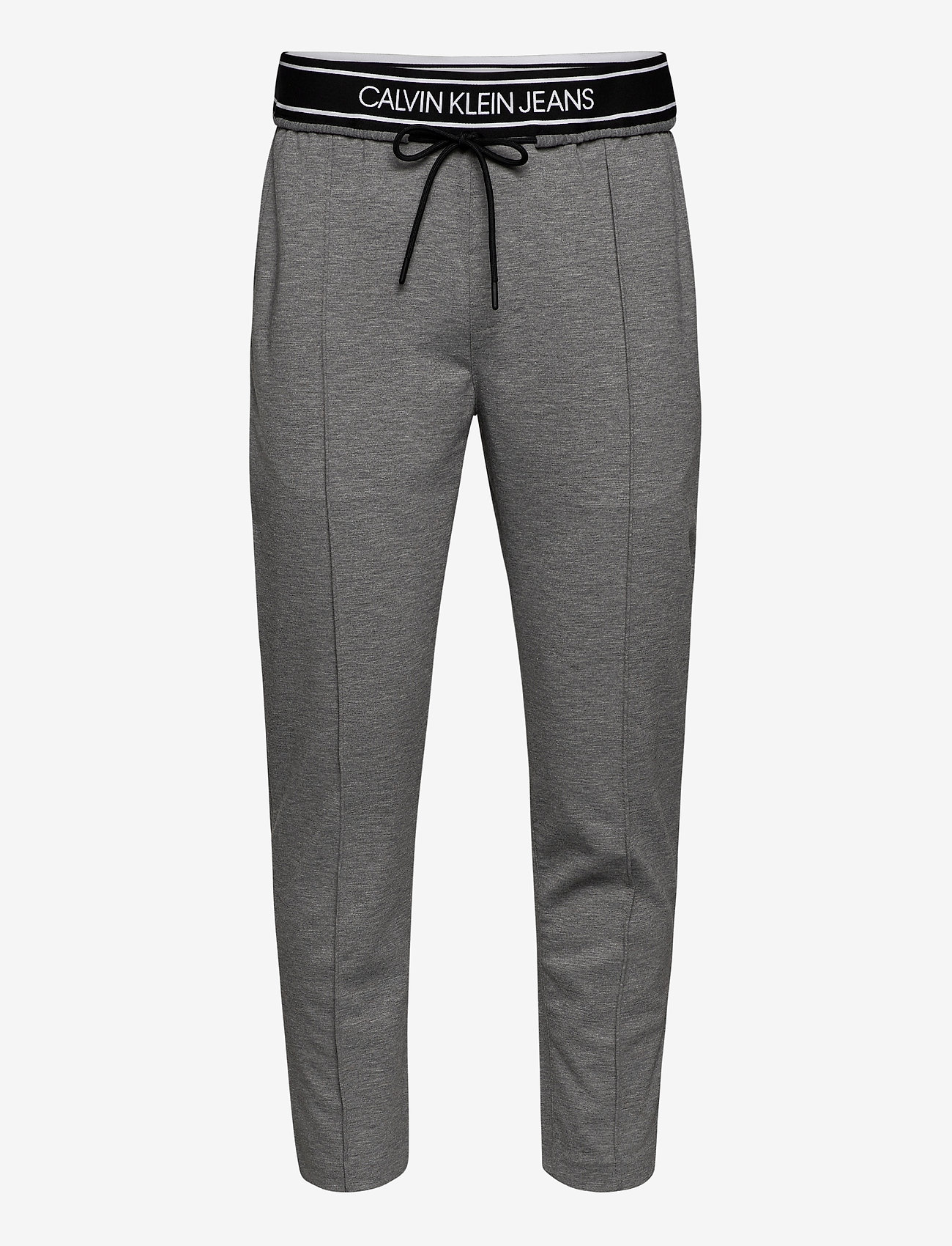 Calvin Klein Jeans - LOGO TAPE SLIM MELANGE JOGGER - mid grey heather - 0