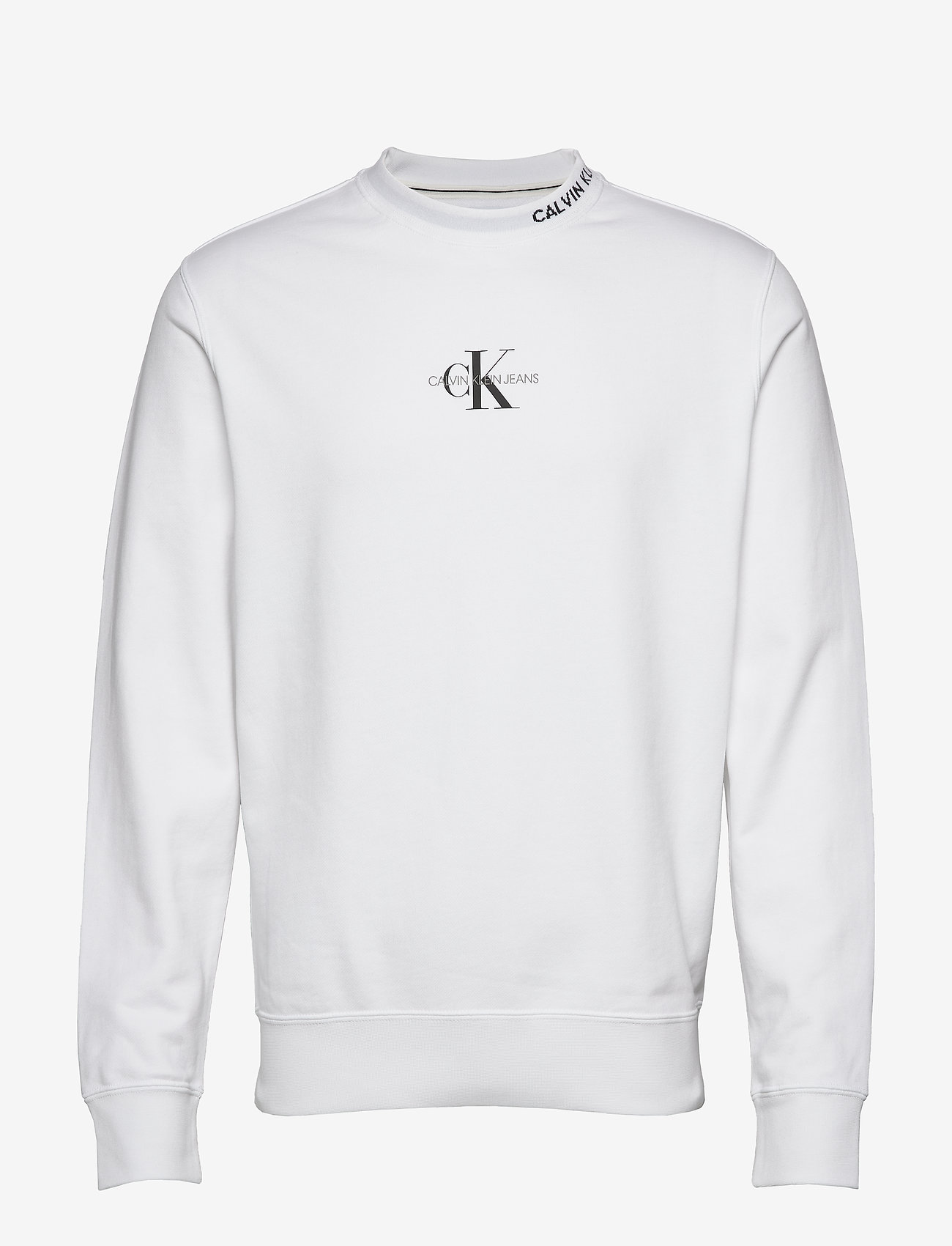 Calvin Klein Jeans - CENTER MONOGRAM CREW NECK - bright white - 0