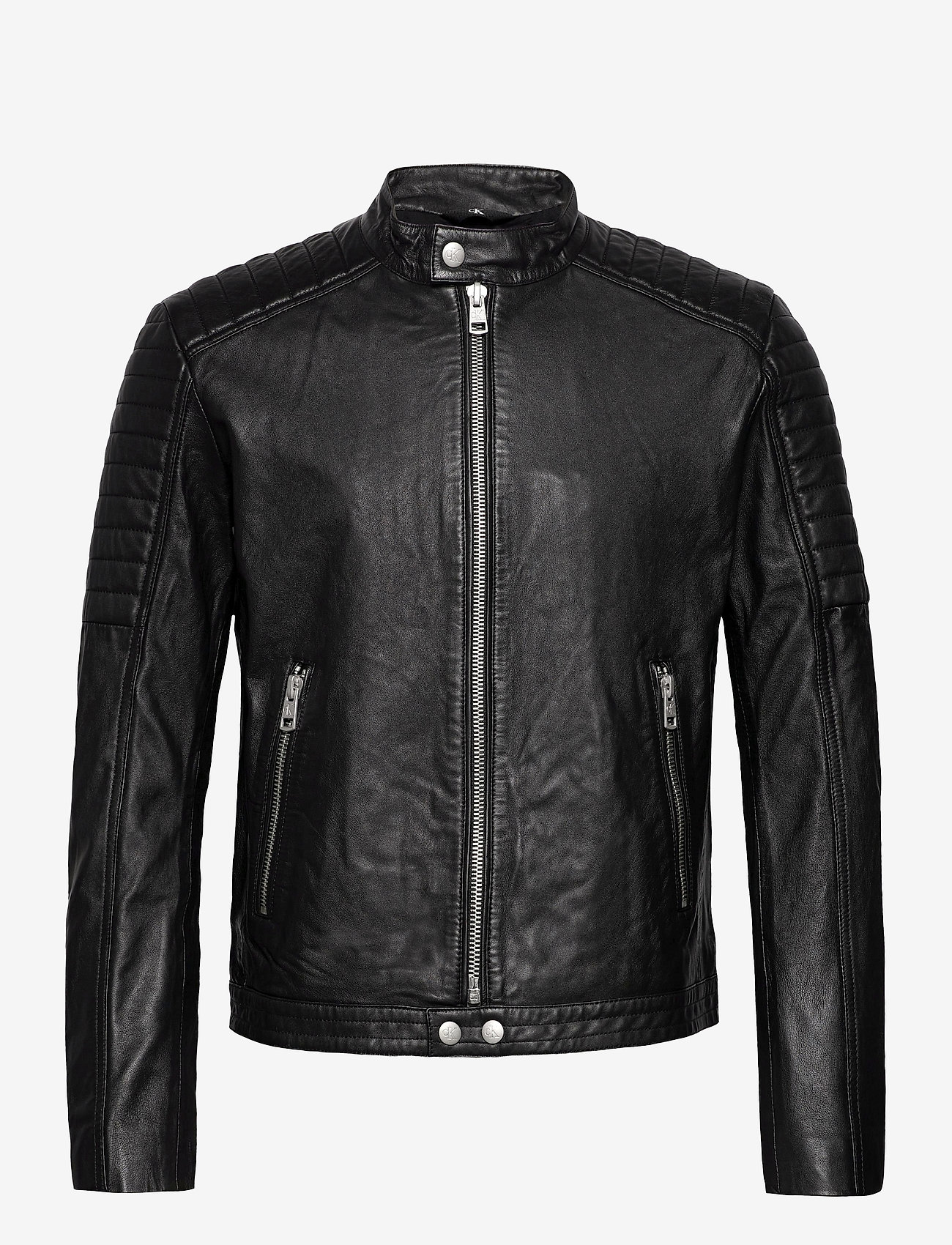 Calvin Klein Jeans - LEATHER MOTO JACKET - ck black - 0