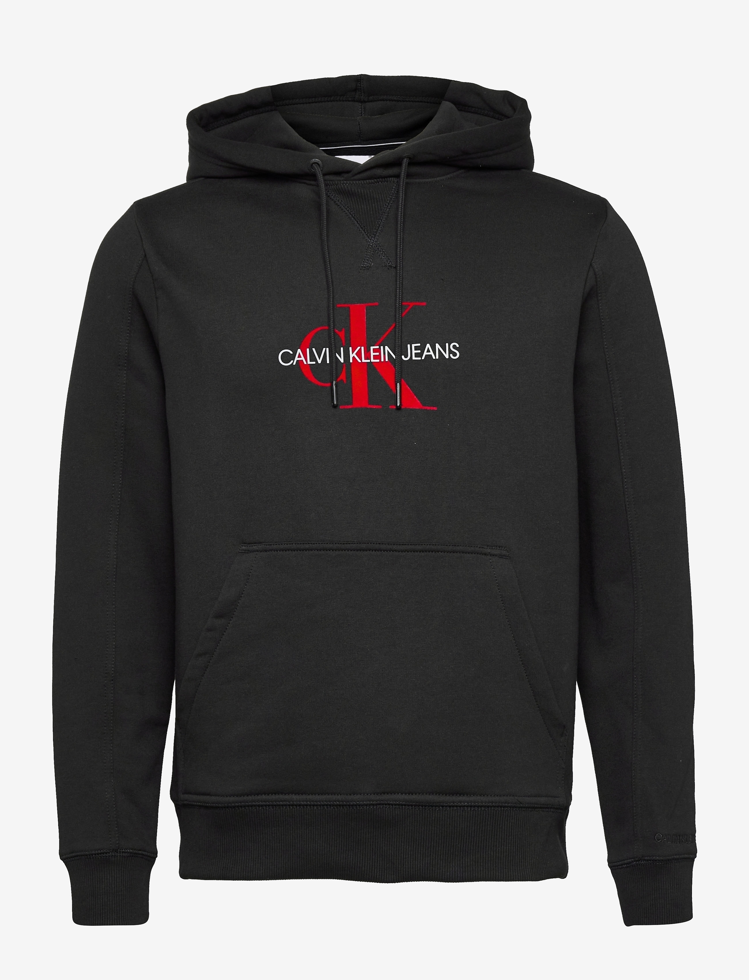 Calvin Klein Jeans - ARCHIVAL MONOGRAM FLOCK HOODIE - ck black/salsa - 0