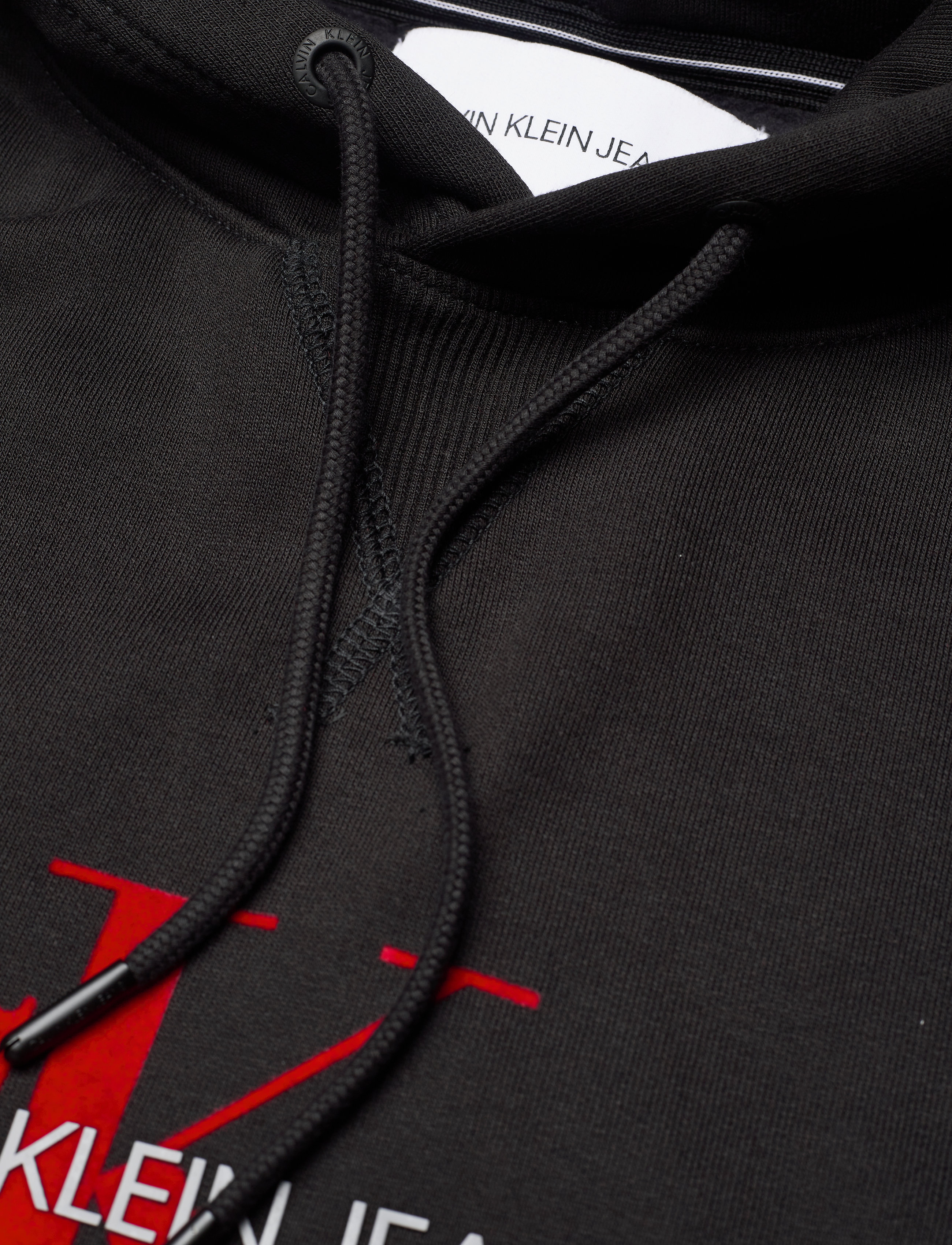 Calvin Klein Jeans - ARCHIVAL MONOGRAM FLOCK HOODIE - ck black/salsa - 2