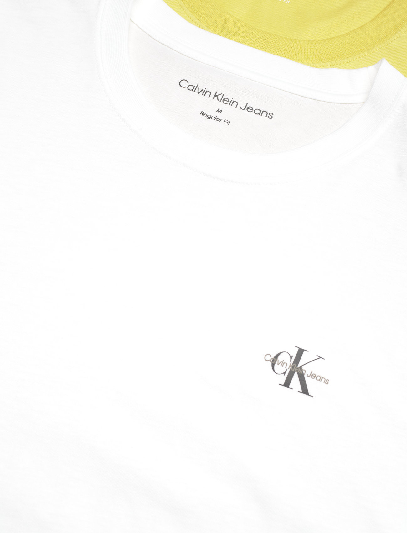 Calvin Klein Jeans - 2 PACK MONOLOGO T-SHIRT - basic t-shirts - yellow sand/bright white - 1
