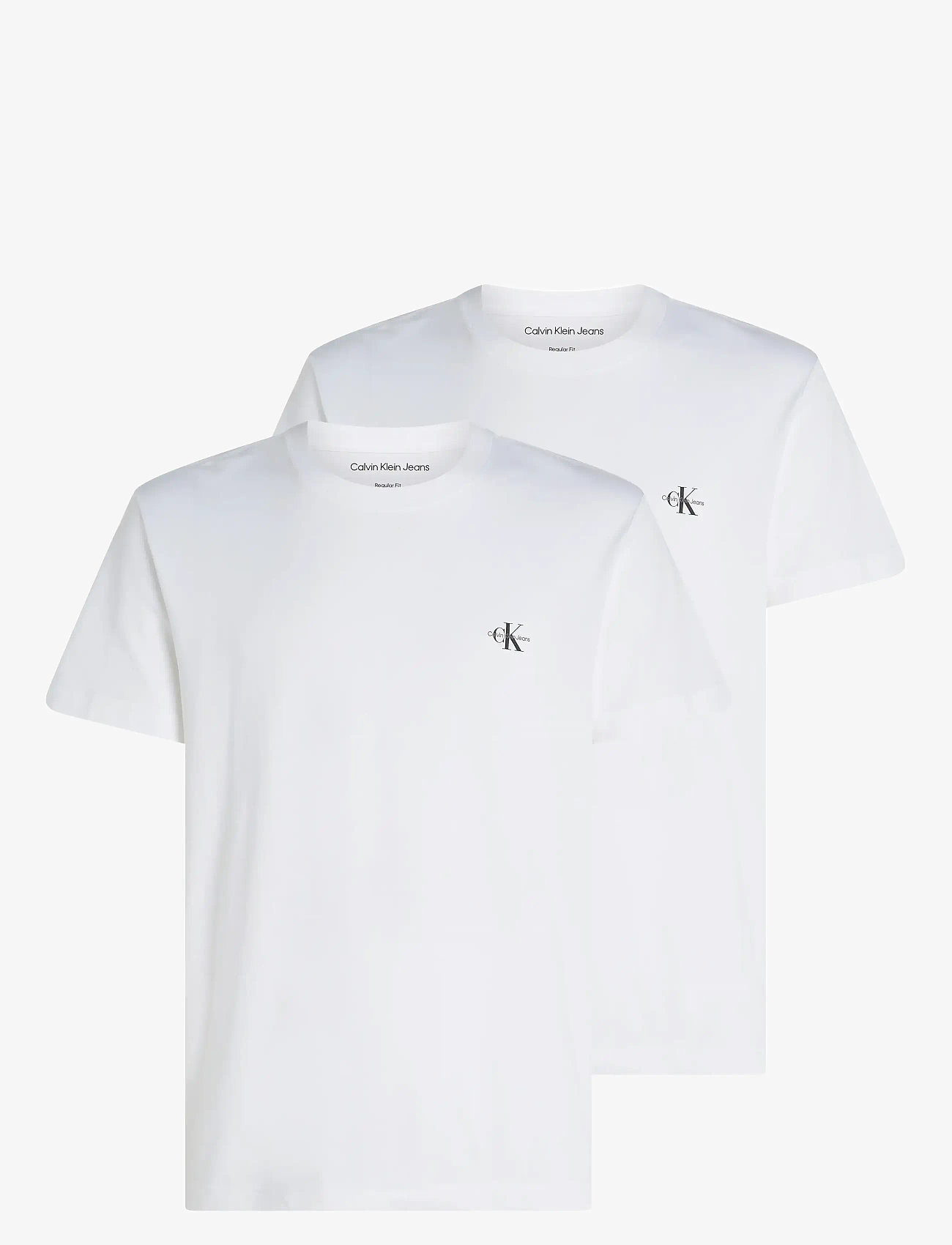 Calvin Klein Jeans 2 PACK MONOLOGO T-SHIRT - T-Shirts - BRIGHT WHITE/BRIGHT WHITE / white