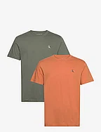 2 PACK MONOLOGO T-SHIRT - BURNT CLAY/THYME