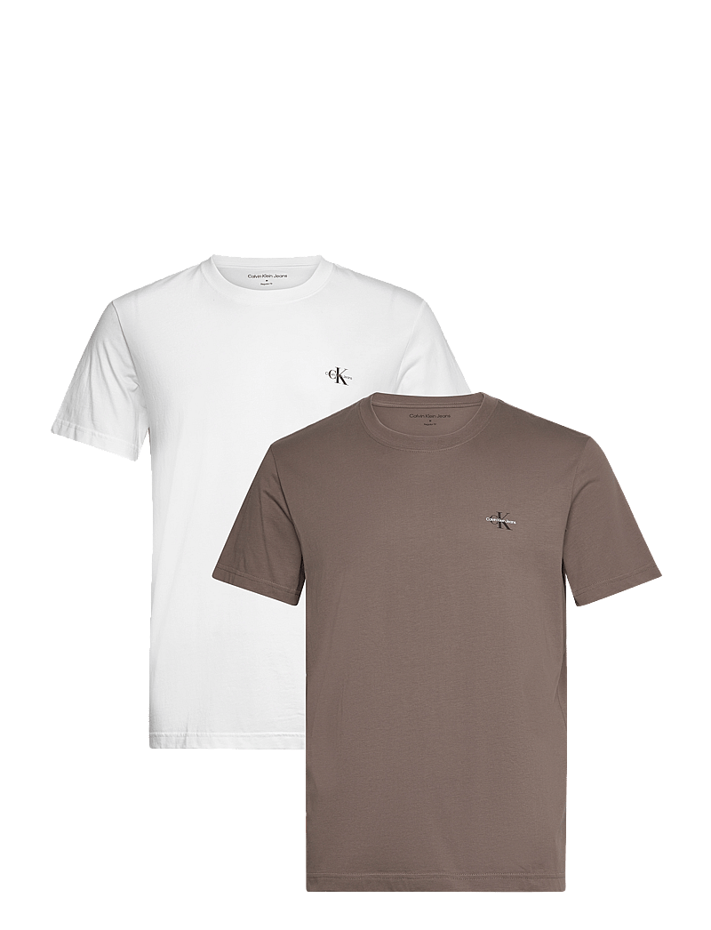Calvin Klein Jeans - 2 PACK MONOLOGO T-SHIRT - multipack t-shirts - falcon/bright white - 0