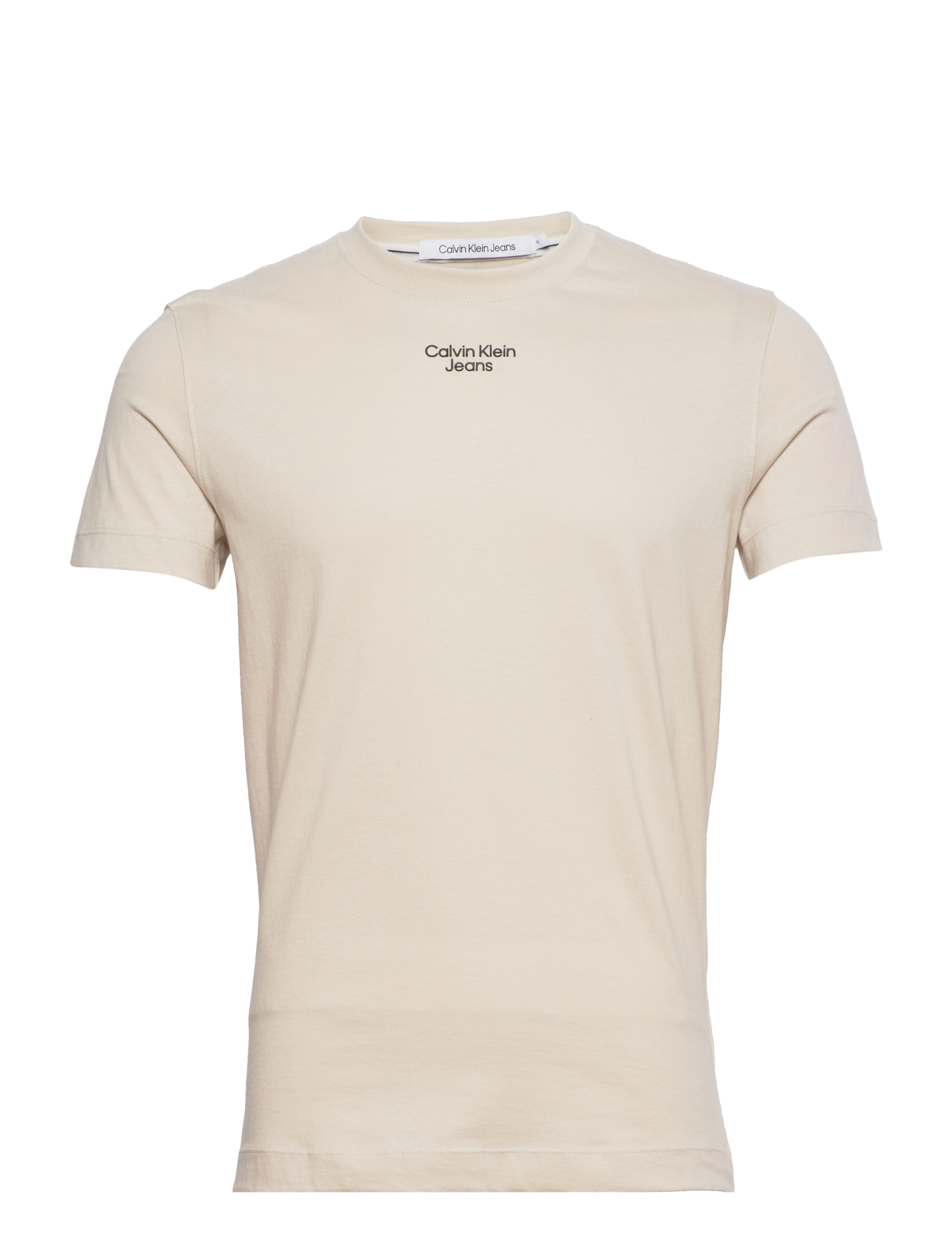 Calvin Klein Jeans - STACKED LOGO TEE - eggshell - 0