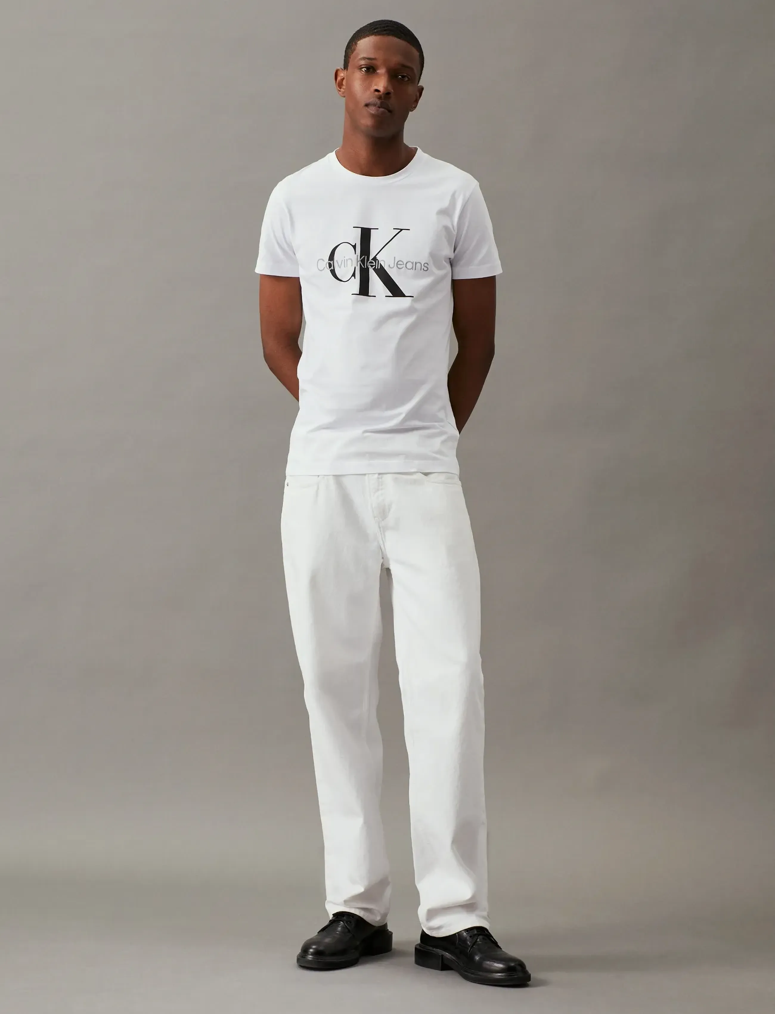Calvin Klein Jeans CORE MONOLOGO SLIM TEE - T-shirts met print - BRIGHT WHITE / white