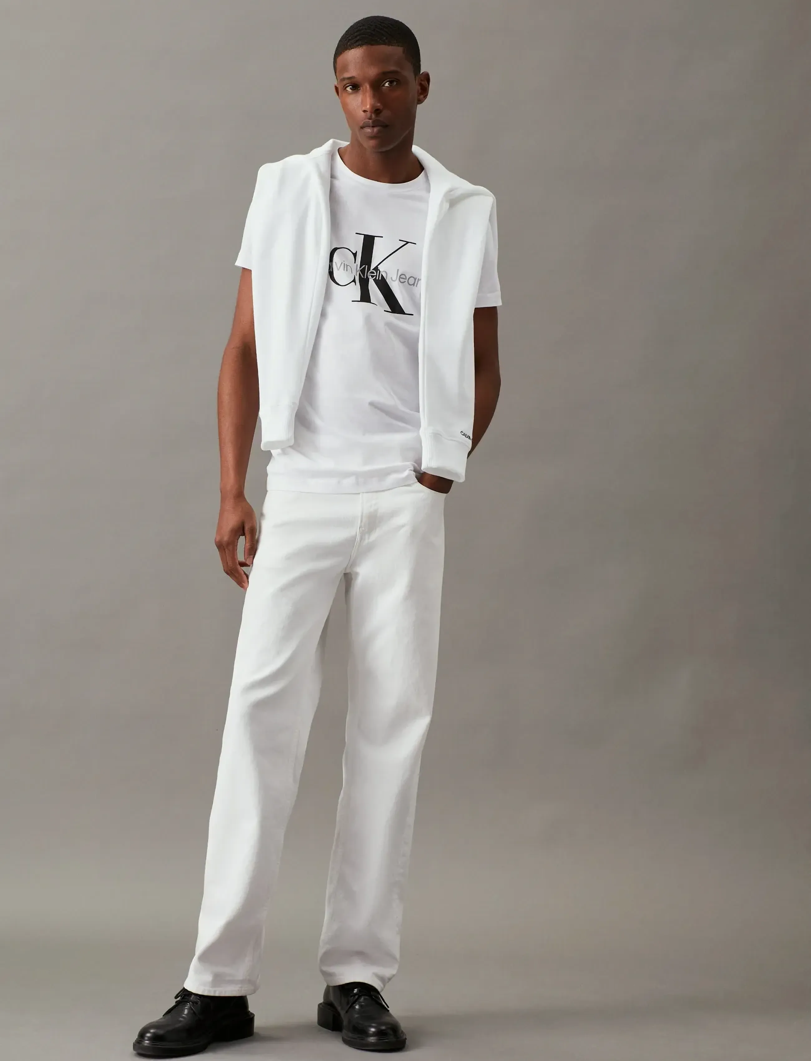 Calvin Klein Jeans - CORE MONOLOGO SLIM TEE - kurzärmelig - bright white - 3