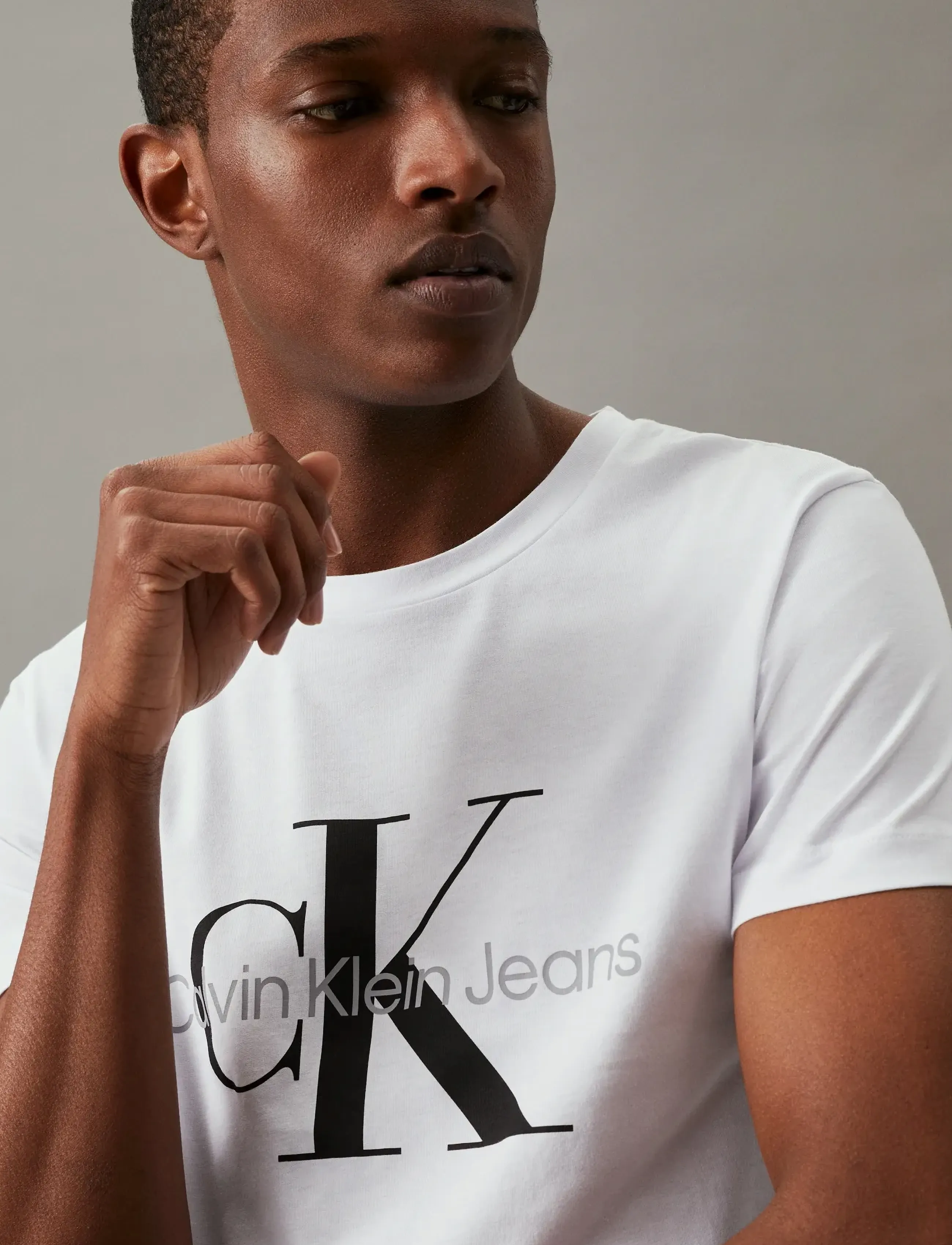 Calvin Klein Jeans - CORE MONOLOGO SLIM TEE - kurzärmelig - bright white - 4