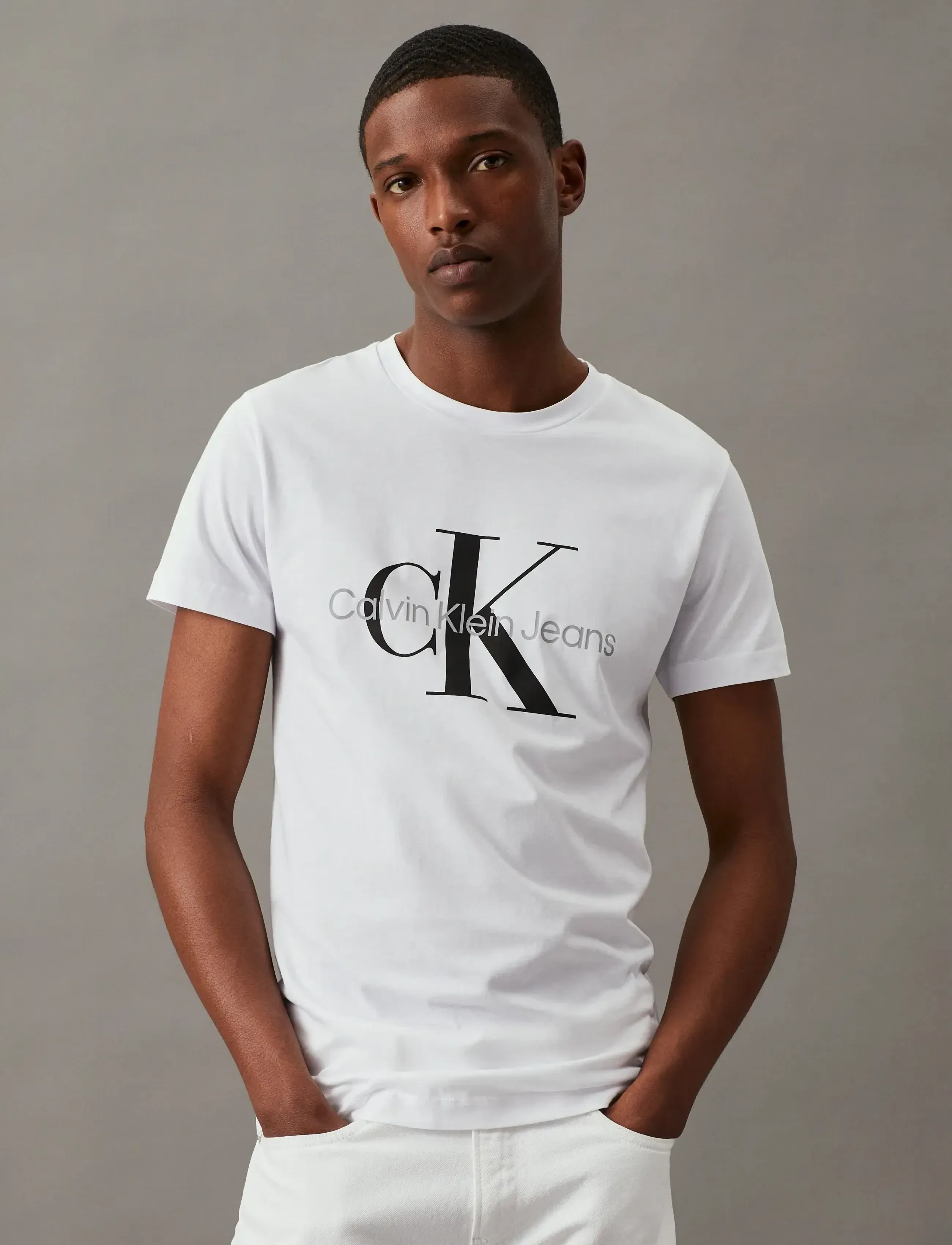 Calvin Klein Jeans - CORE MONOLOGO SLIM TEE - kurzärmelig - bright white - 5