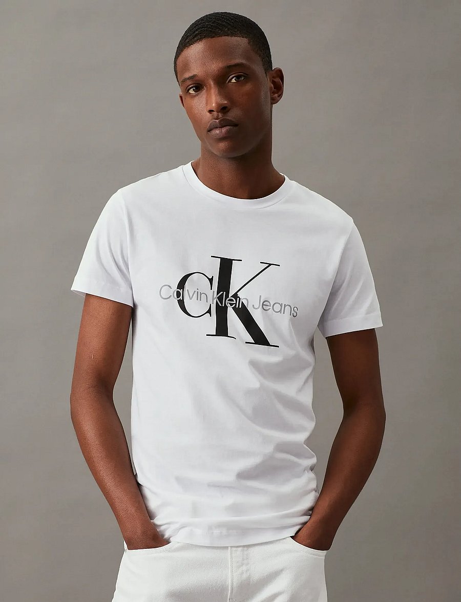 Calvin Klein Jeans - CORE MONOLOGO SLIM TEE - lühikeste varrukatega t-särgid - bright white - 5