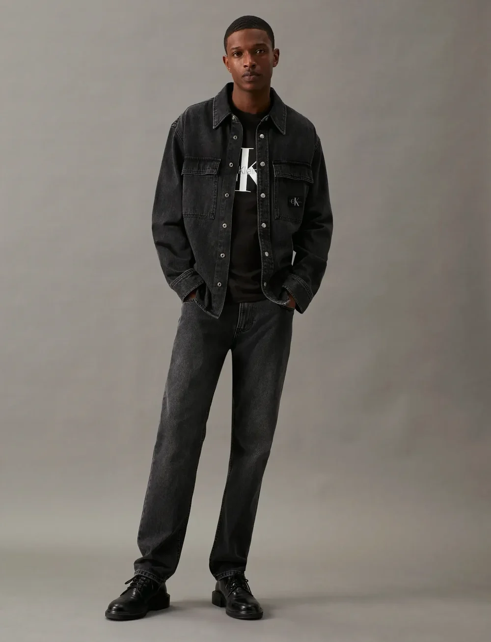 Calvin Klein Jeans - CORE MONOLOGO SLIM TEE - kurzärmelig - ck black - 5